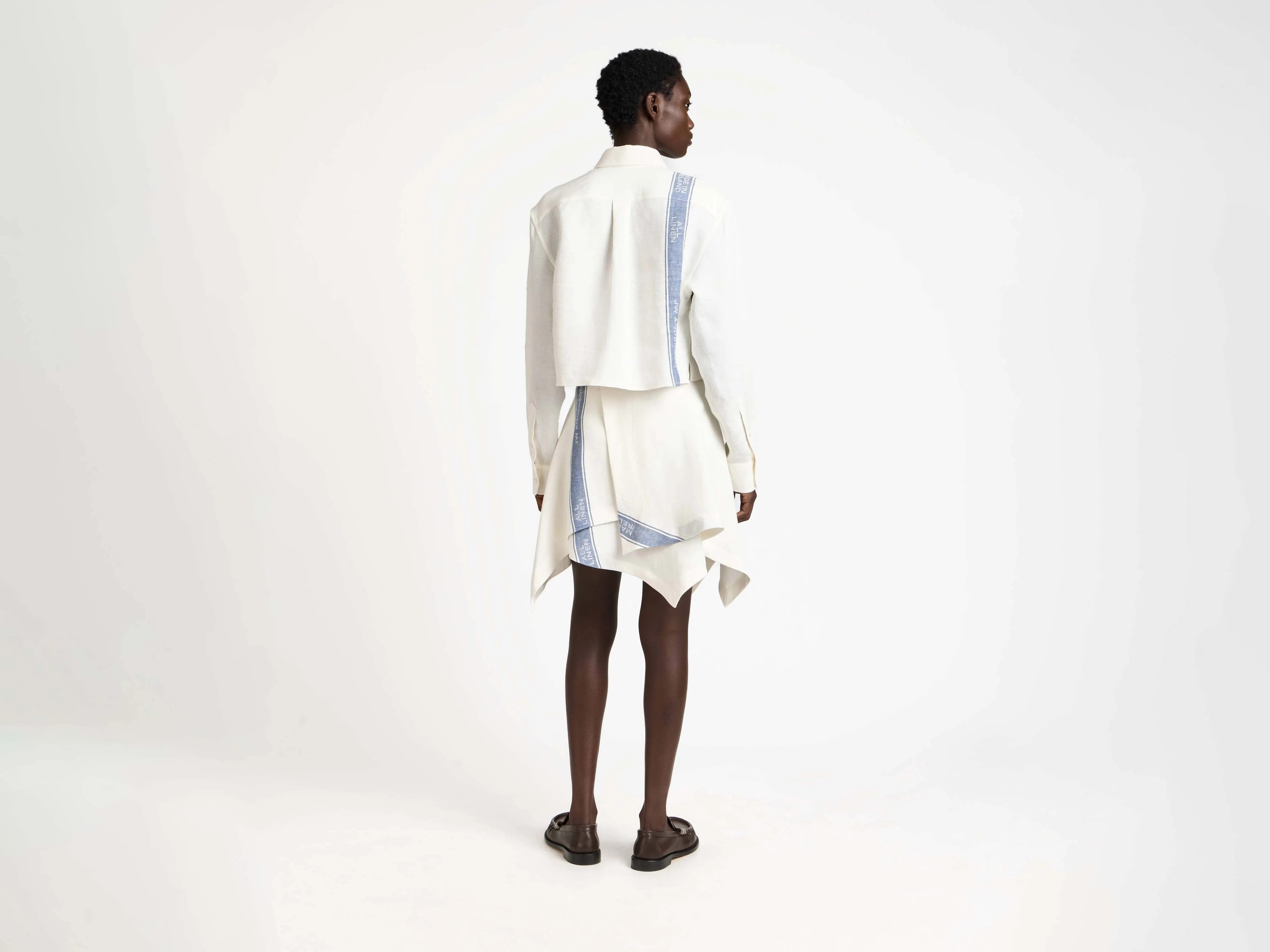 WOMENS PANEL SKIRT IN OFF-WHITE & BLUE sold by J.W. Anderson product image thumbnail 2