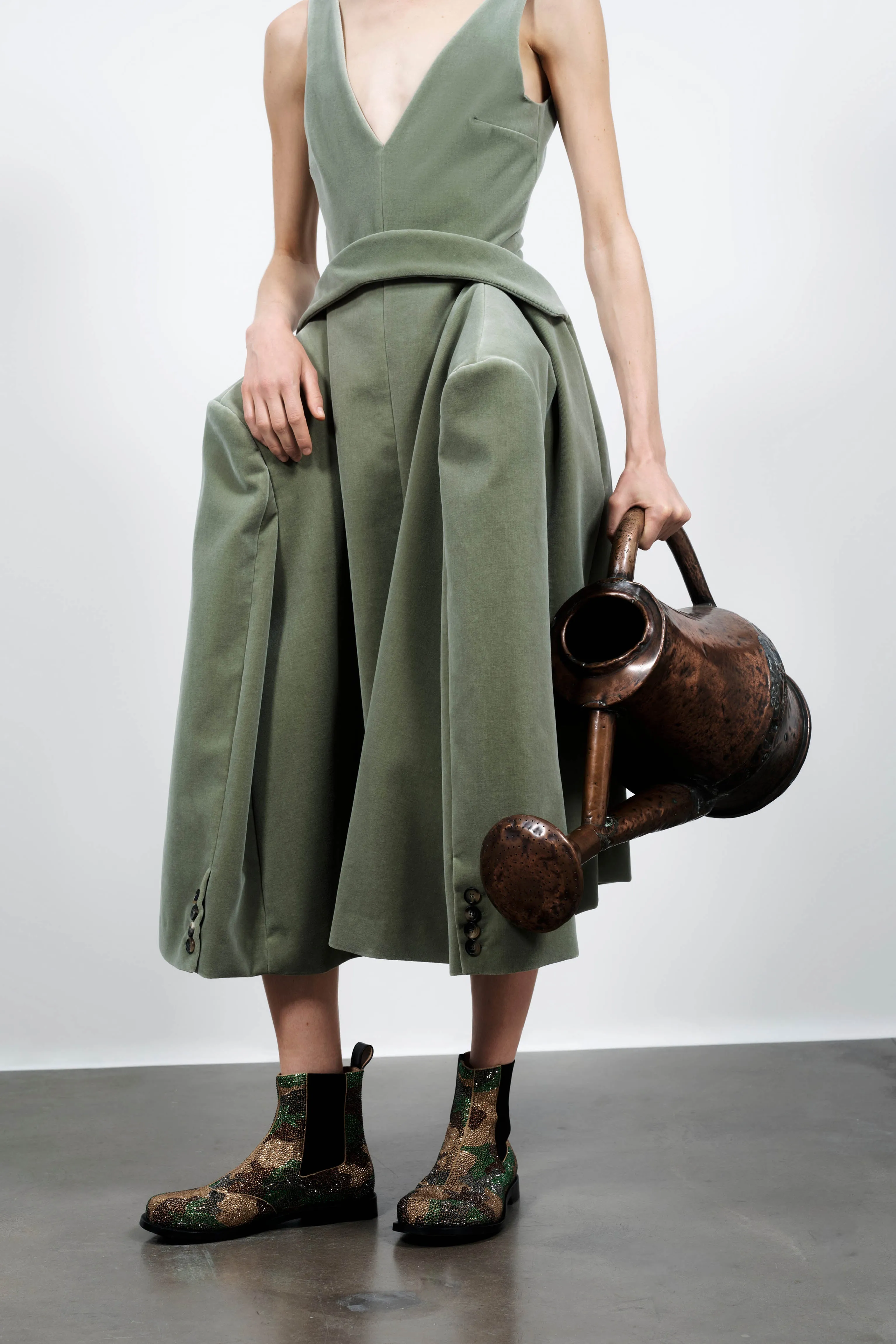 WOMENS STRUCTURED DRESS IN ARTICHOKE sold by J.W. Anderson product image thumbnail 2