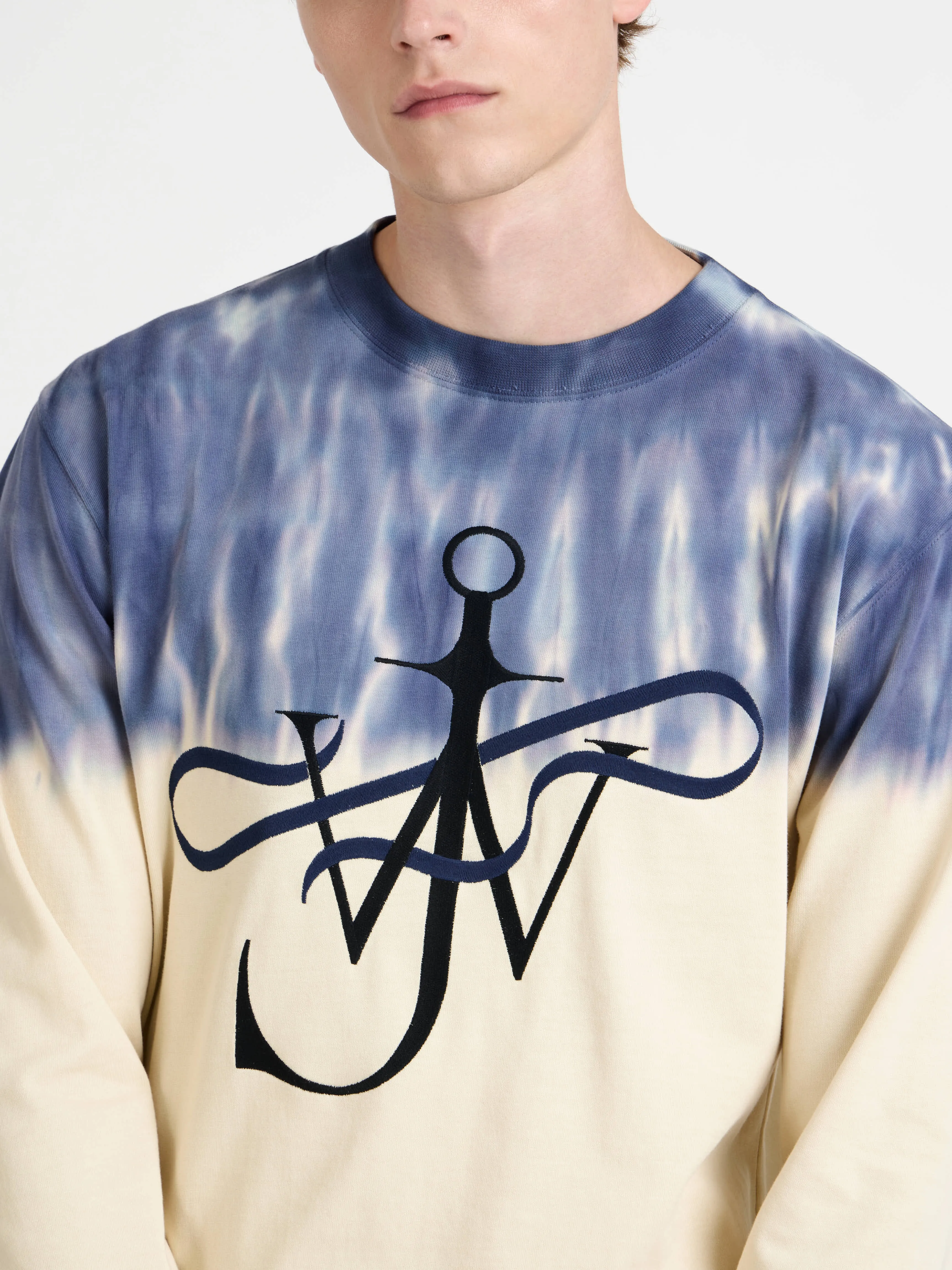 MENS TIE-DYE RIBBON ANCHOR LONGSLEEVE IN ECRU & NAVY sold by J.W. Anderson product image thumbnail 2
