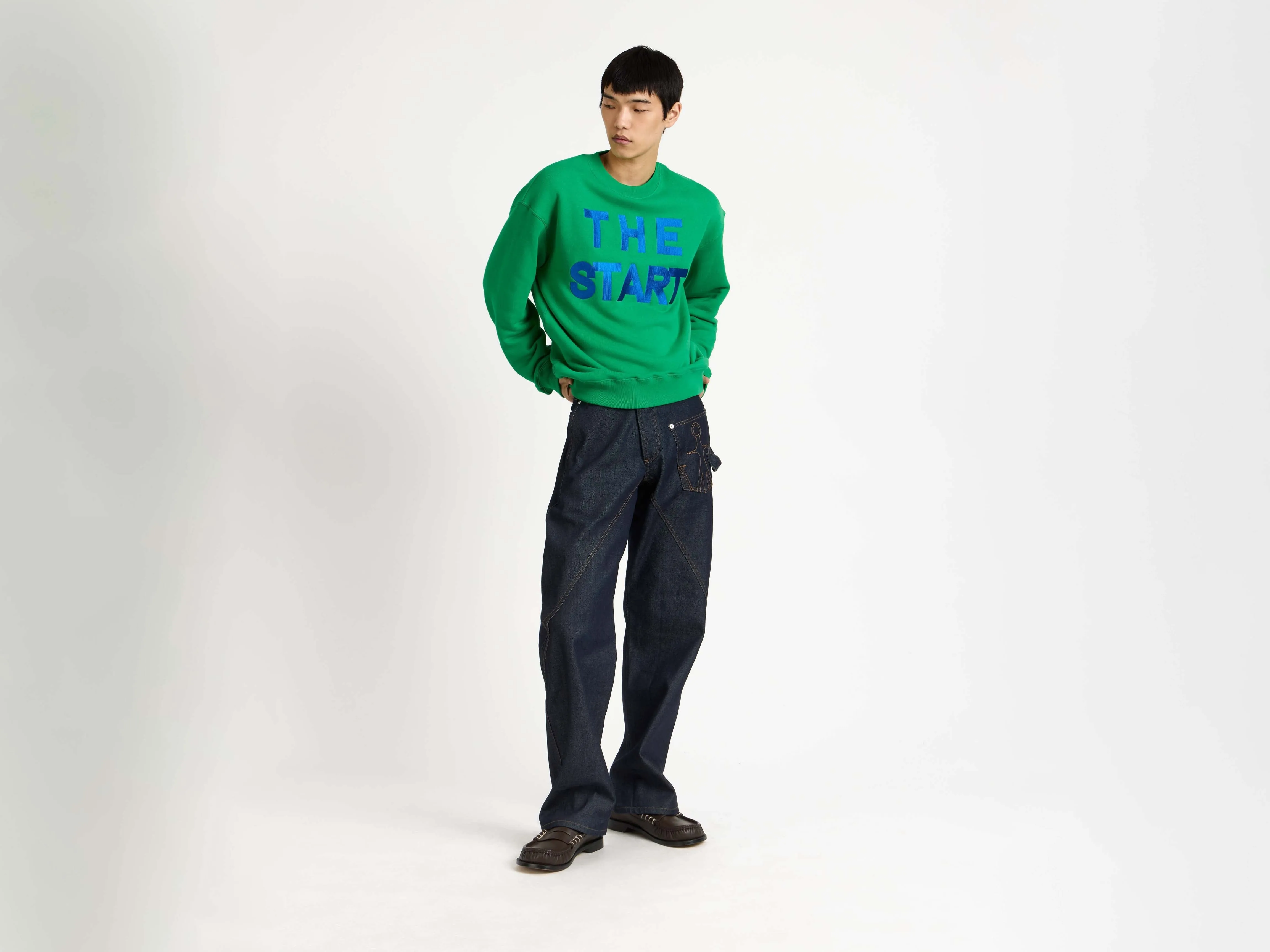 MENS 'THE START' SWEATSHIRT IN BRIGHT GREEN sold by J.W. Anderson product image thumbnail 5