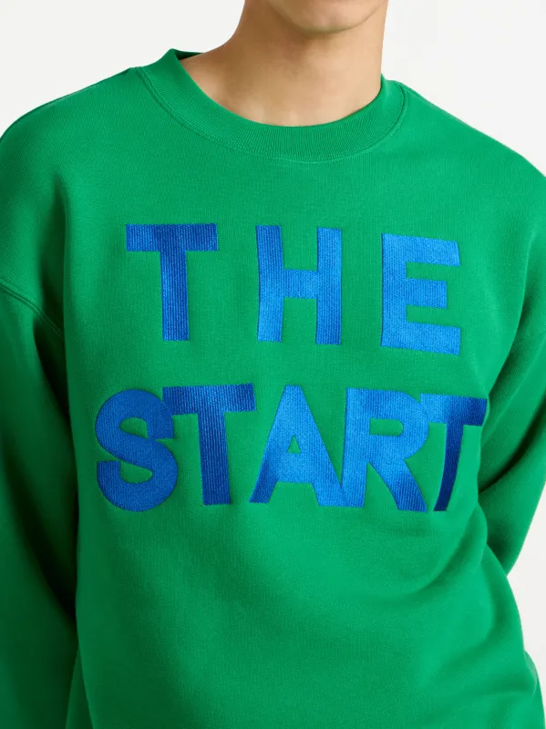 MENS 'THE START' SWEATSHIRT IN BRIGHT GREEN made by J.W. Anderson