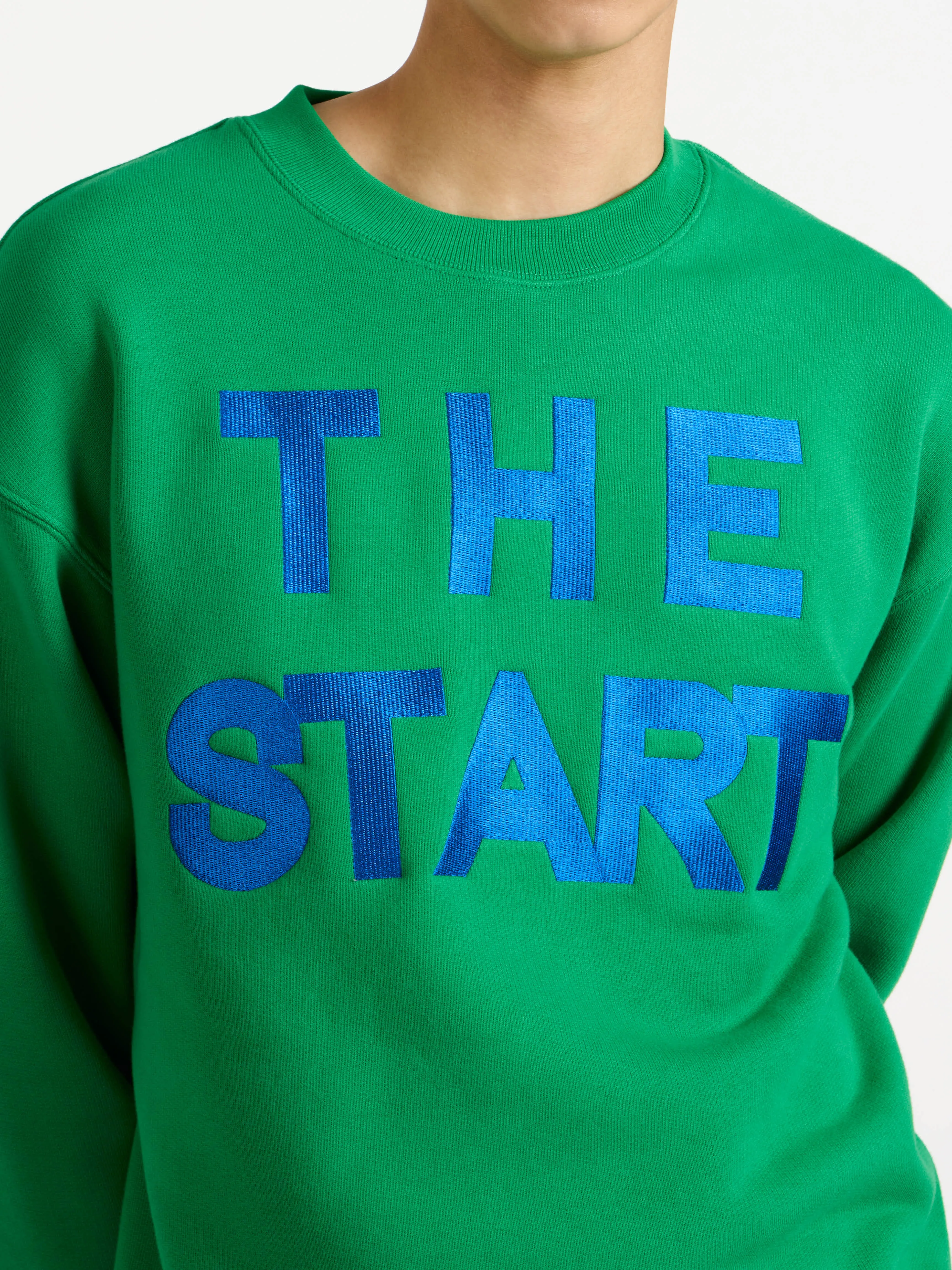 MENS 'THE START' SWEATSHIRT IN BRIGHT GREEN sold by J.W. Anderson