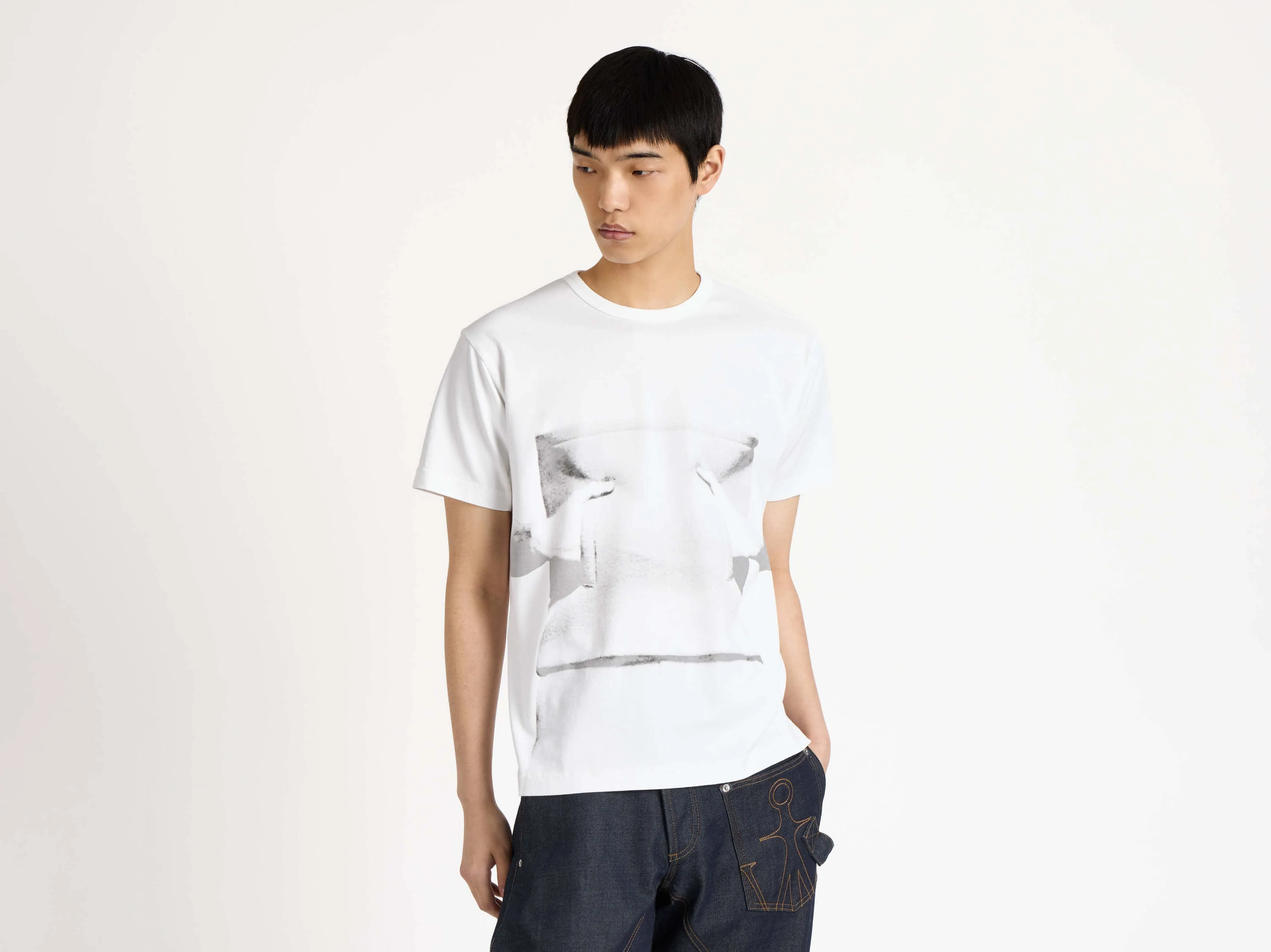 MENS GESTURE T-SHIRT IN WHITE sold by J.W. Anderson