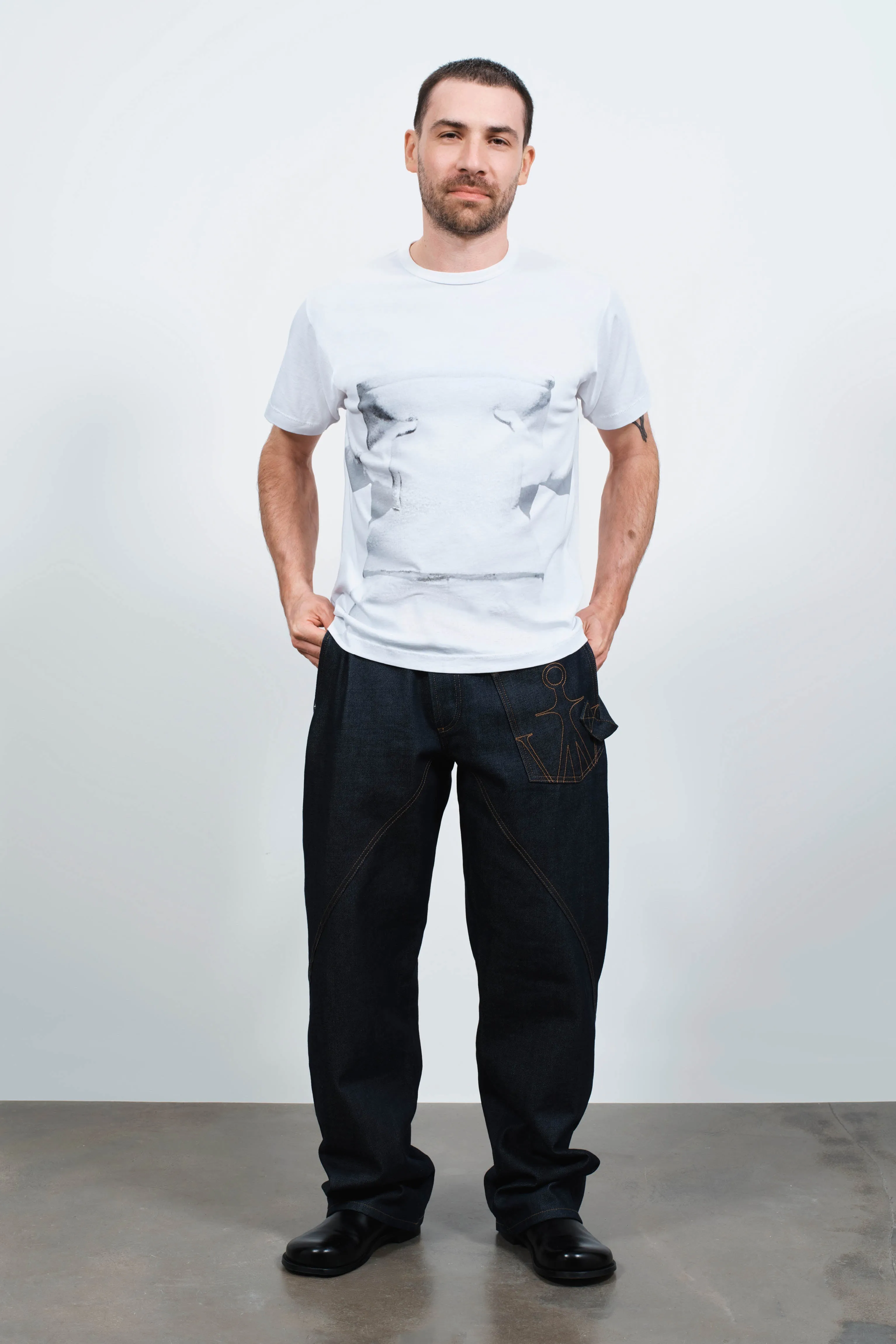 MENS GESTURE T-SHIRT IN WHITE sold by J.W. Anderson product image thumbnail 2
