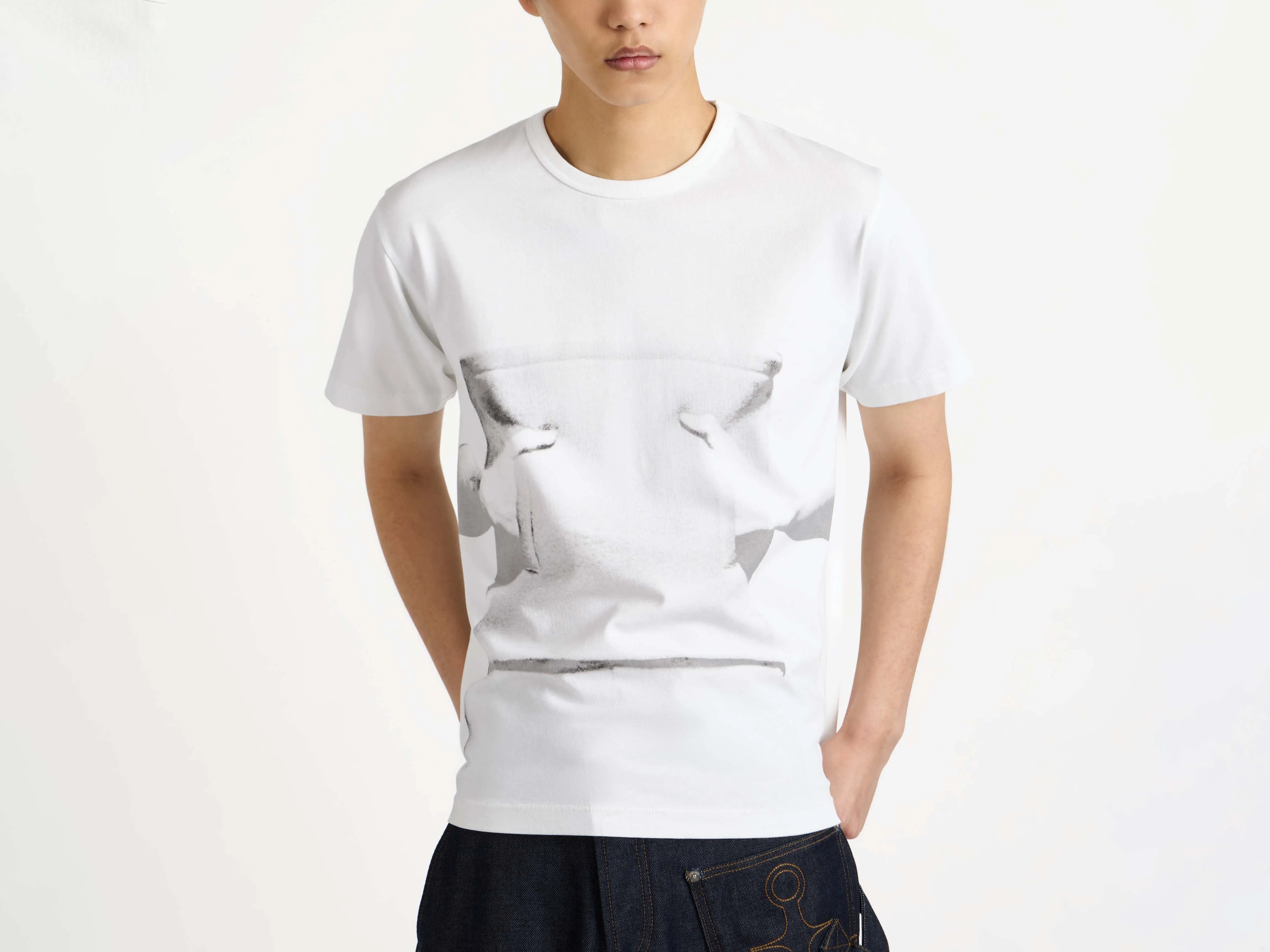 MENS GESTURE T-SHIRT IN WHITE sold by J.W. Anderson product image thumbnail 3