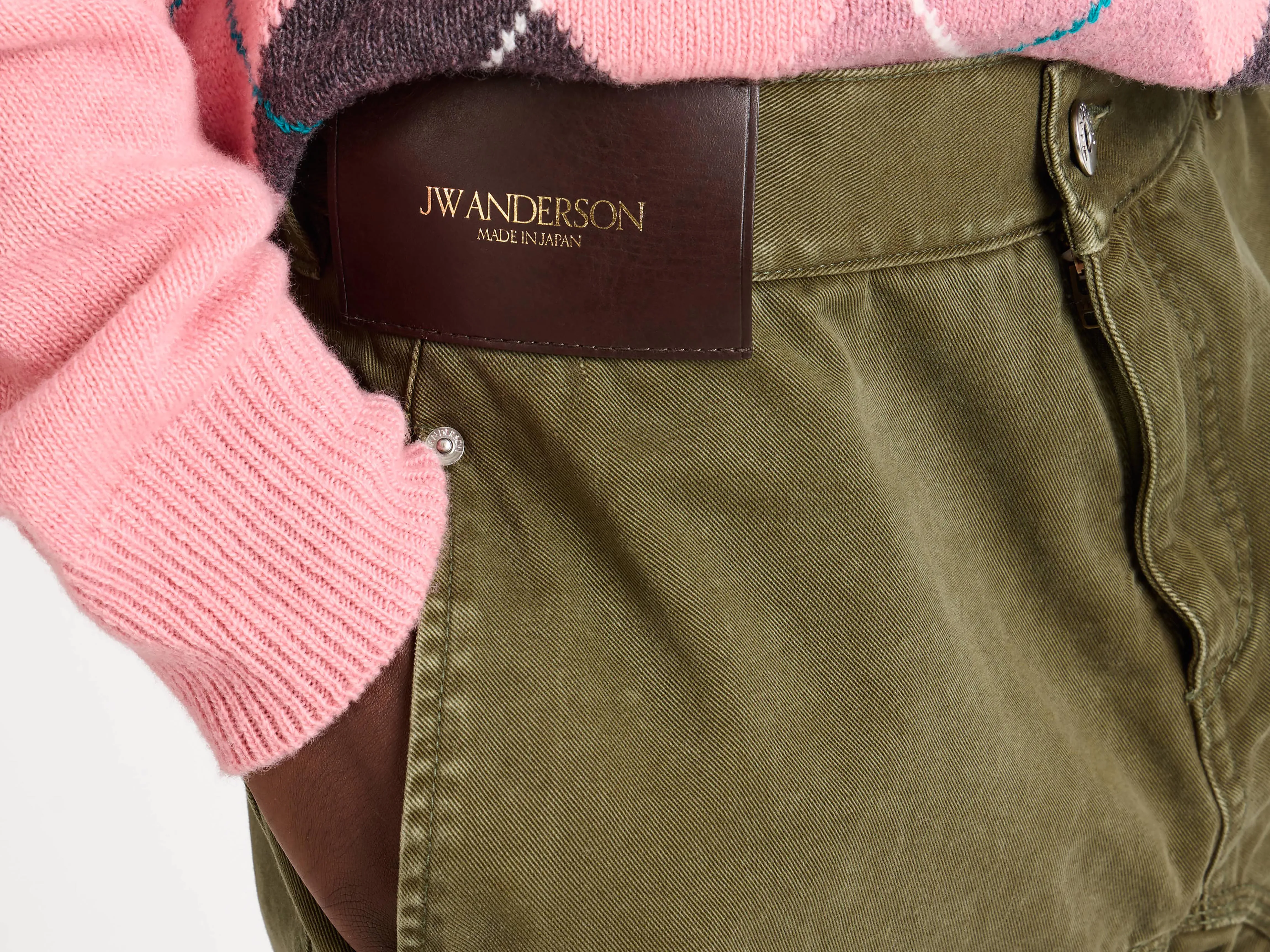 MENS TWISTED PATCH POCKET SHORTS IN KHAKI sold by J.W. Anderson product image thumbnail 5