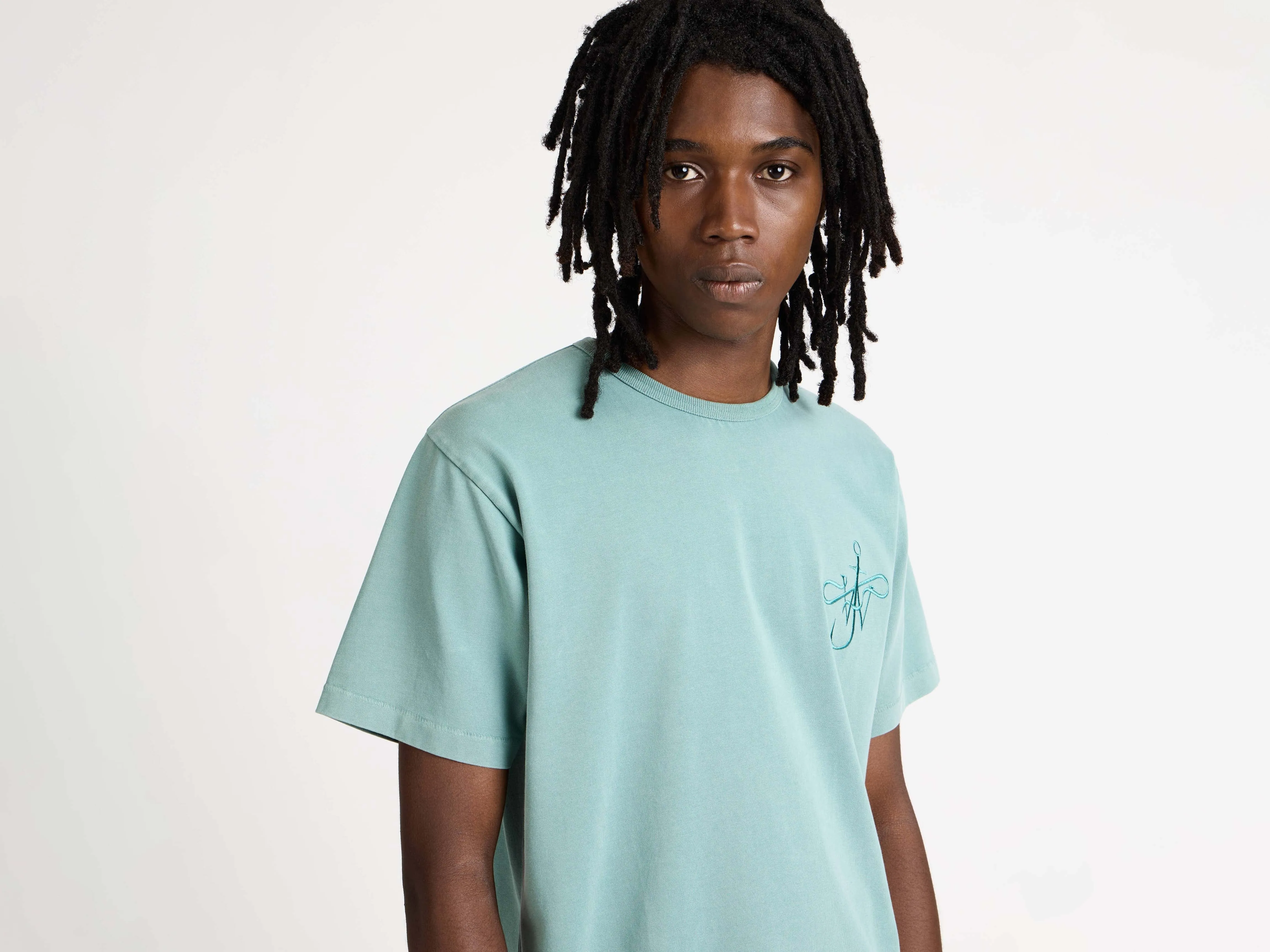 MENS RIBBON ANCHOR T-SHIRT IN WASHED TEAL sold by J.W. Anderson product image thumbnail 4