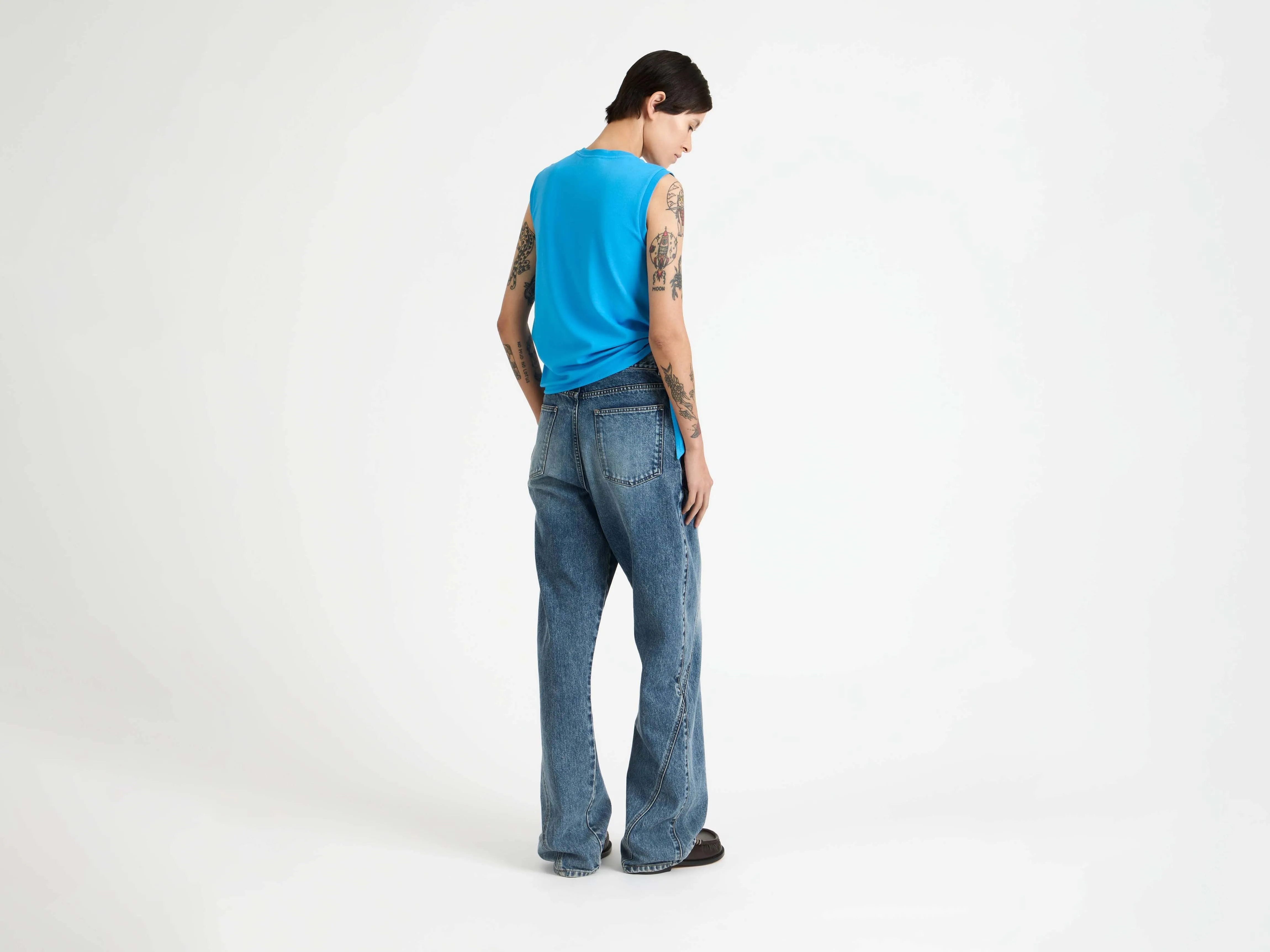 WOMENS HEM KNOT TANK TOP IN BRIGHT BLUE sold by J.W. Anderson product image thumbnail 3