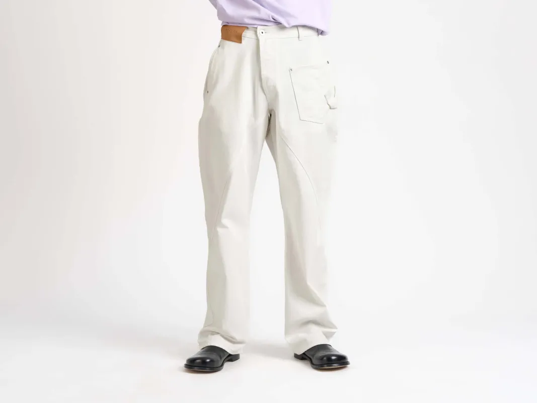 MENS TWISTED WORKWEAR JEANS IN OFF WHITE made by J.W. Anderson