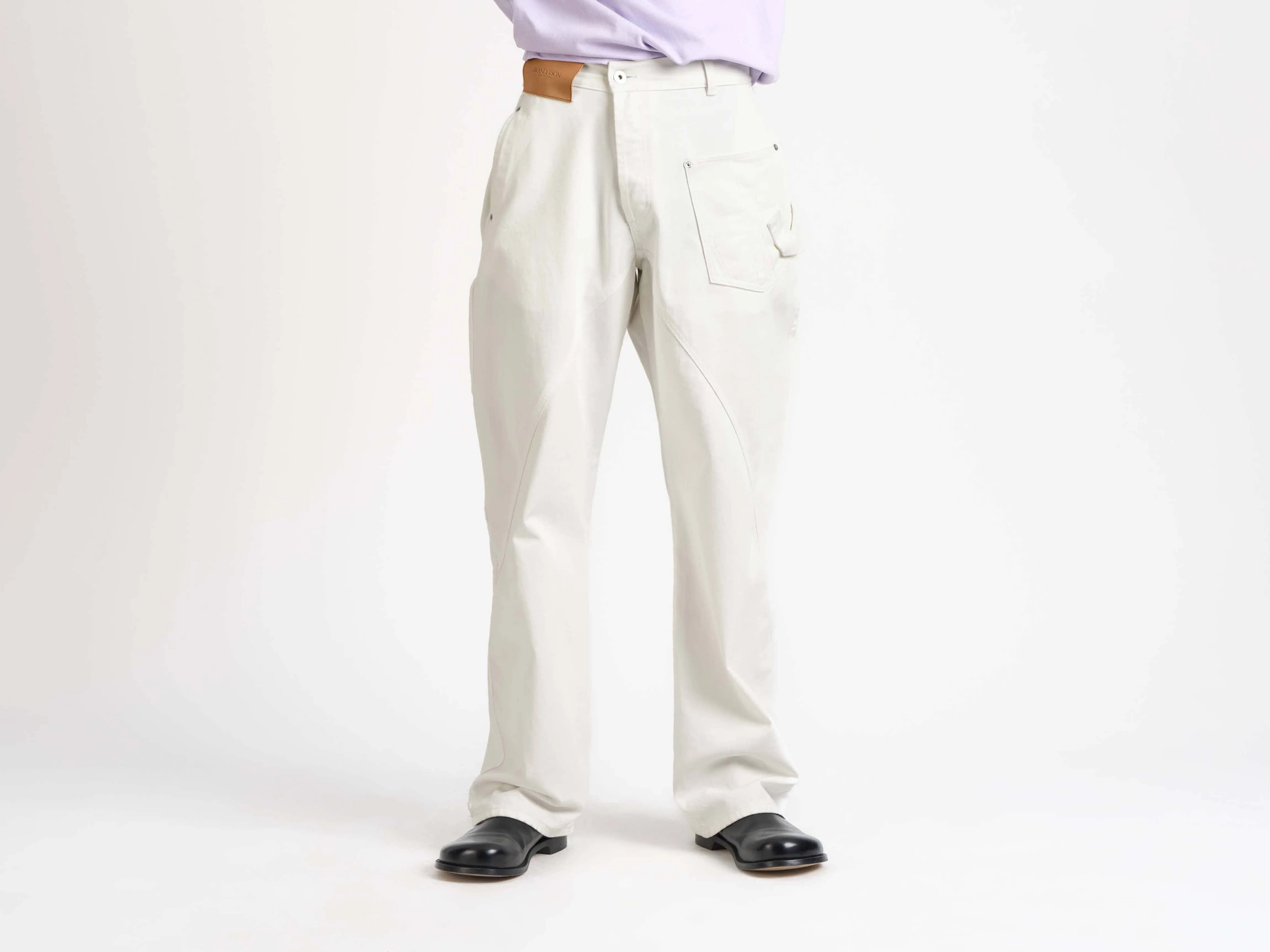 MENS TWISTED WORKWEAR JEANS IN OFF WHITE sold by J.W. Anderson