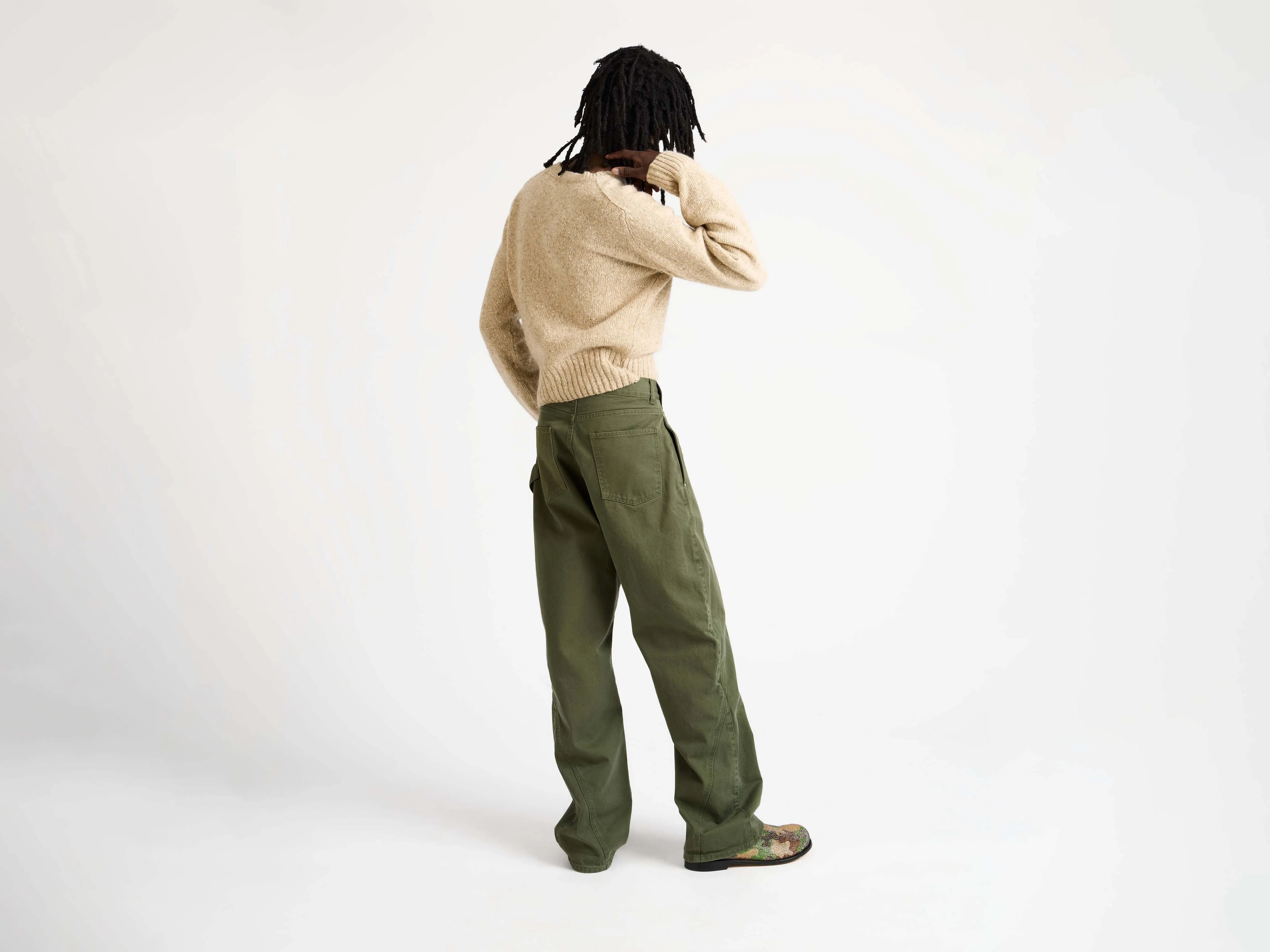 MENS TWISTED WORKWEAR DENIM JEANS IN WASHED GREEN sold by J.W. Anderson product image thumbnail 2