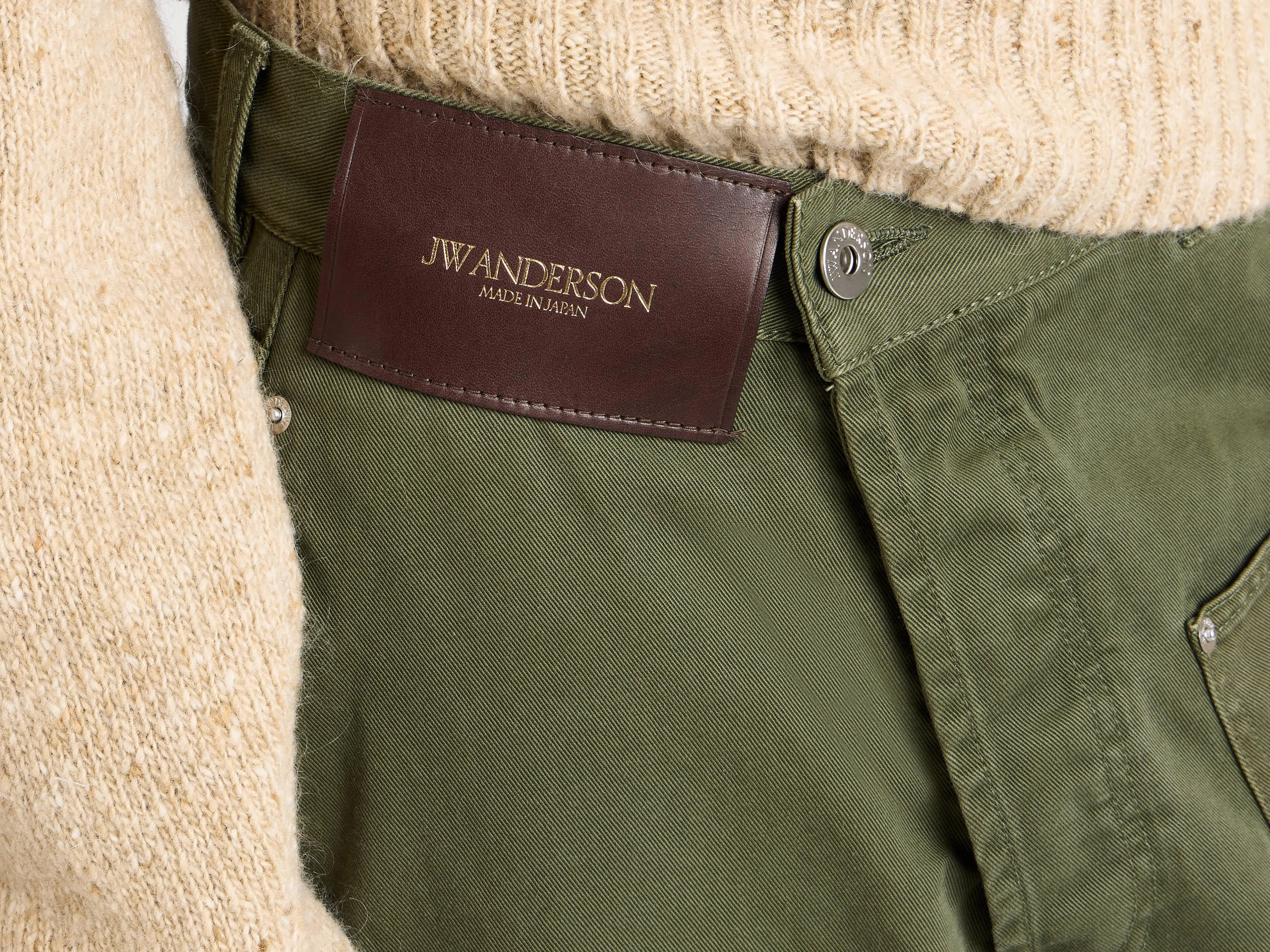 MENS TWISTED WORKWEAR DENIM JEANS IN WASHED GREEN sold by J.W. Anderson product image thumbnail 3