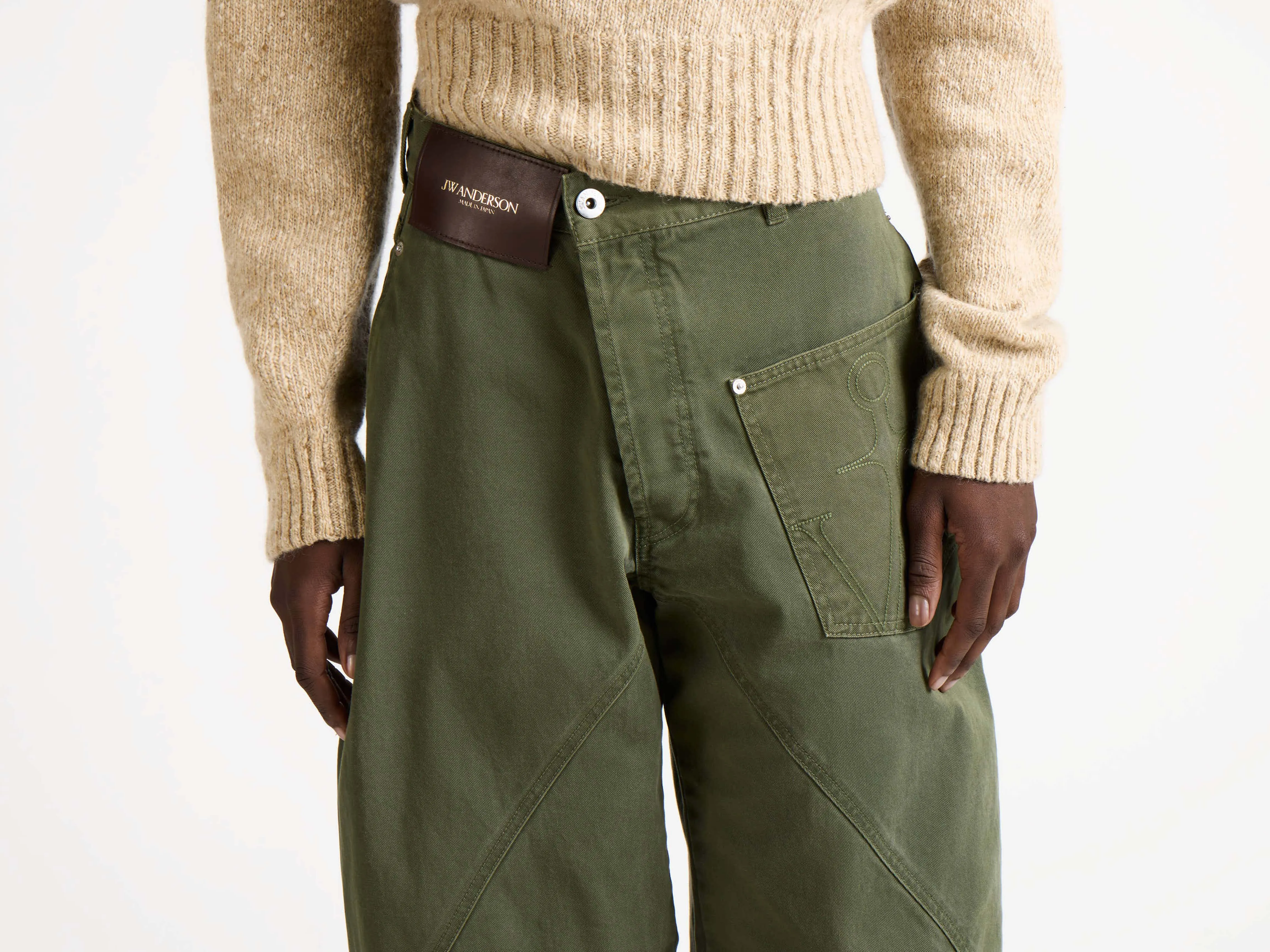 MENS TWISTED WORKWEAR DENIM JEANS IN WASHED GREEN sold by J.W. Anderson