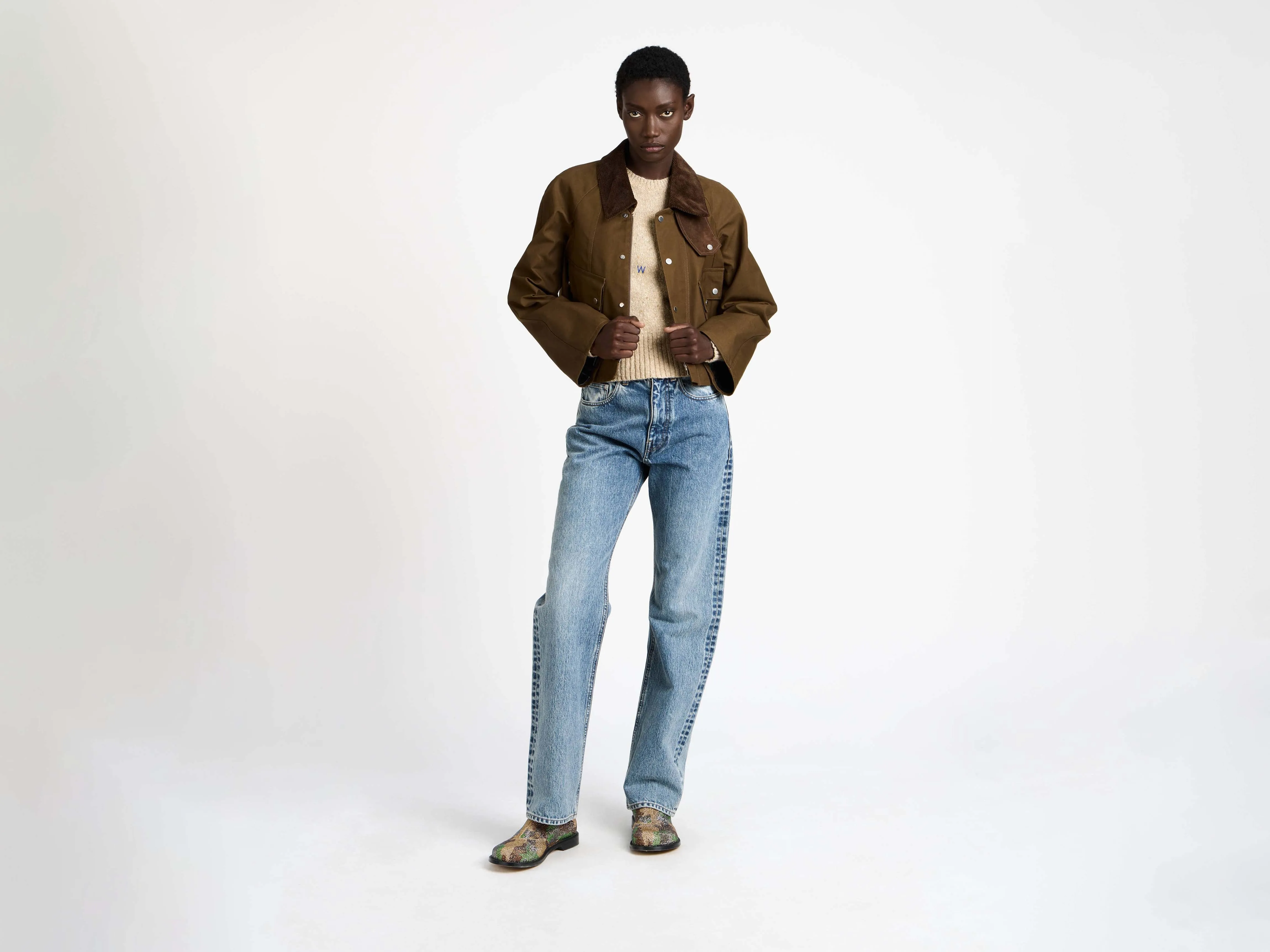 WOMENS BARN JACKET IN DARK OLIVE sold by J.W. Anderson