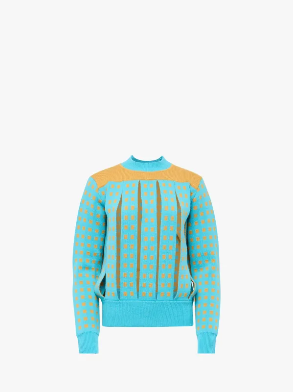 JACQUARD PANEL SLIT SWEATER made by J.W. Anderson