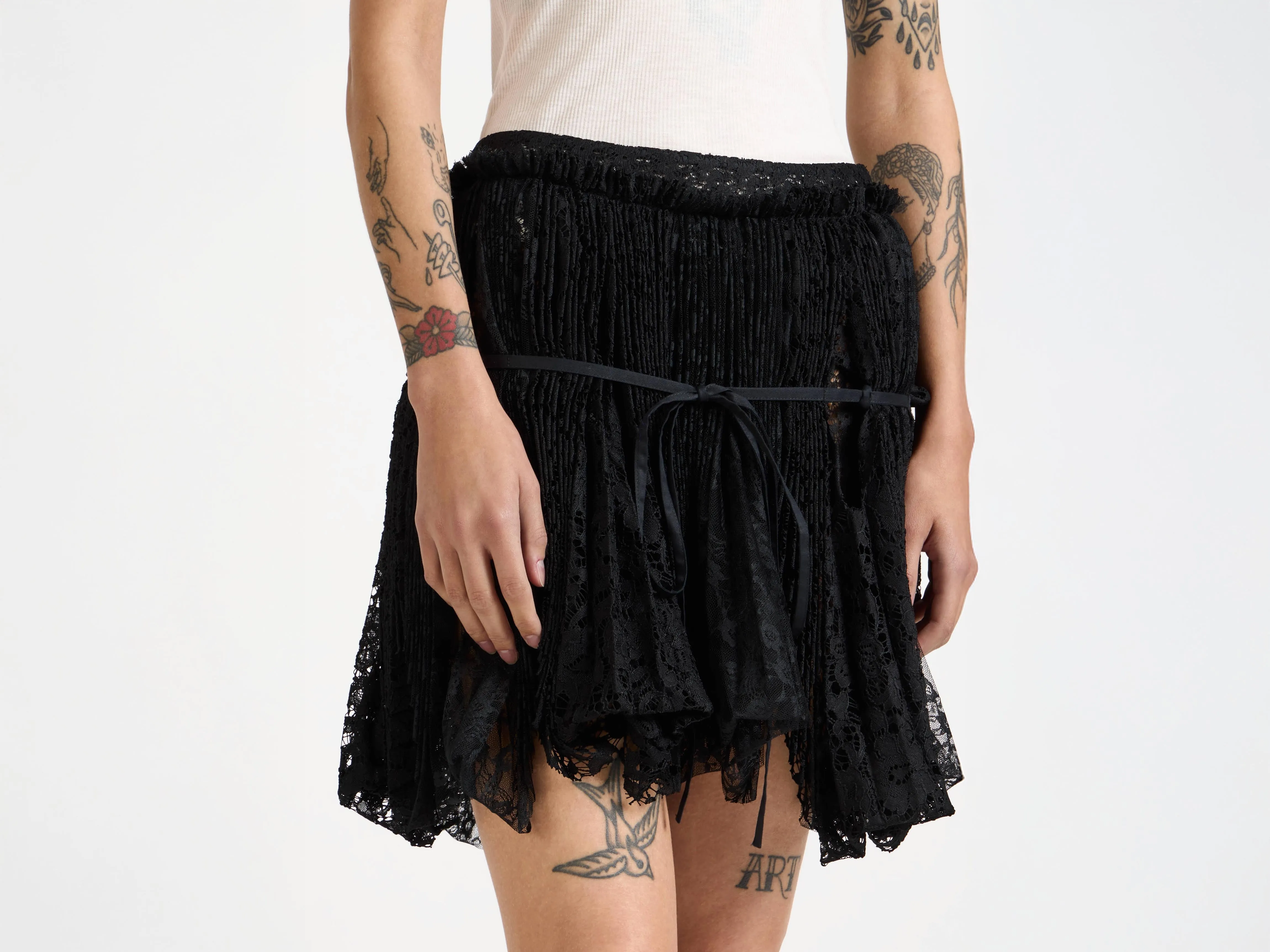WOMENS MINI CURTAIN SKIRT IN BLACK sold by J.W. Anderson product image thumbnail 4