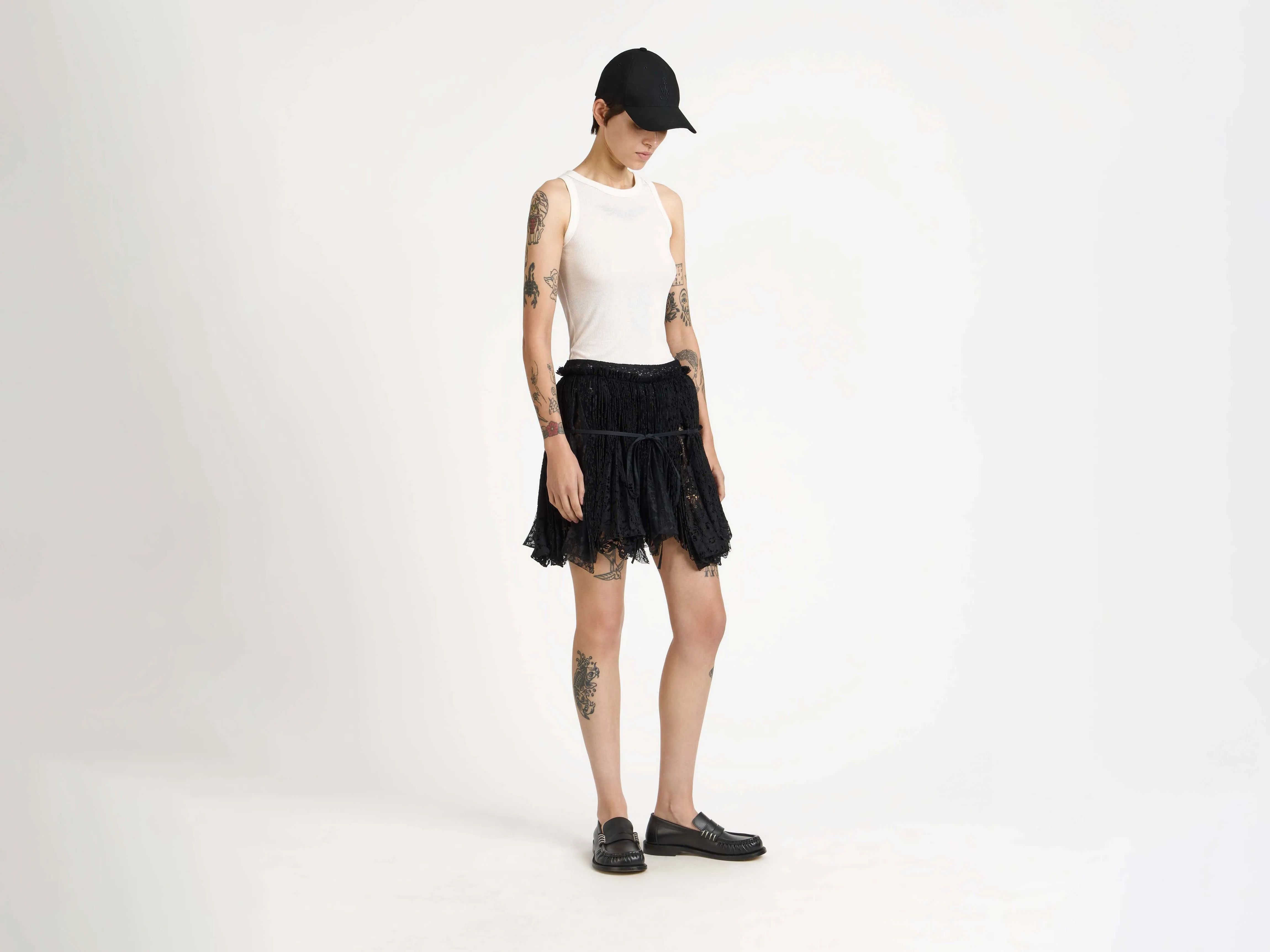 WOMENS MINI CURTAIN SKIRT IN BLACK sold by J.W. Anderson product image thumbnail 5