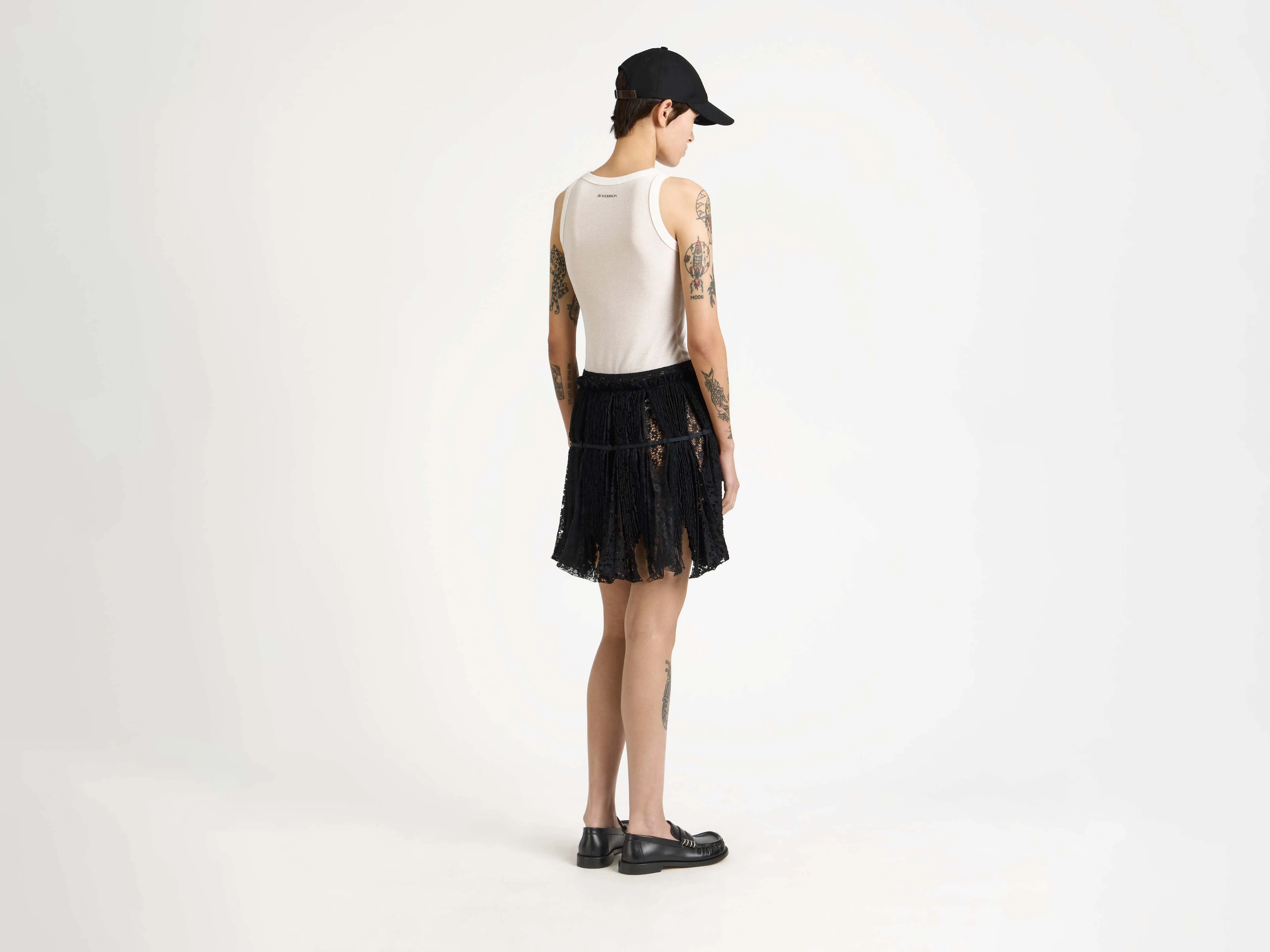 WOMENS MINI CURTAIN SKIRT IN BLACK sold by J.W. Anderson product image thumbnail 2