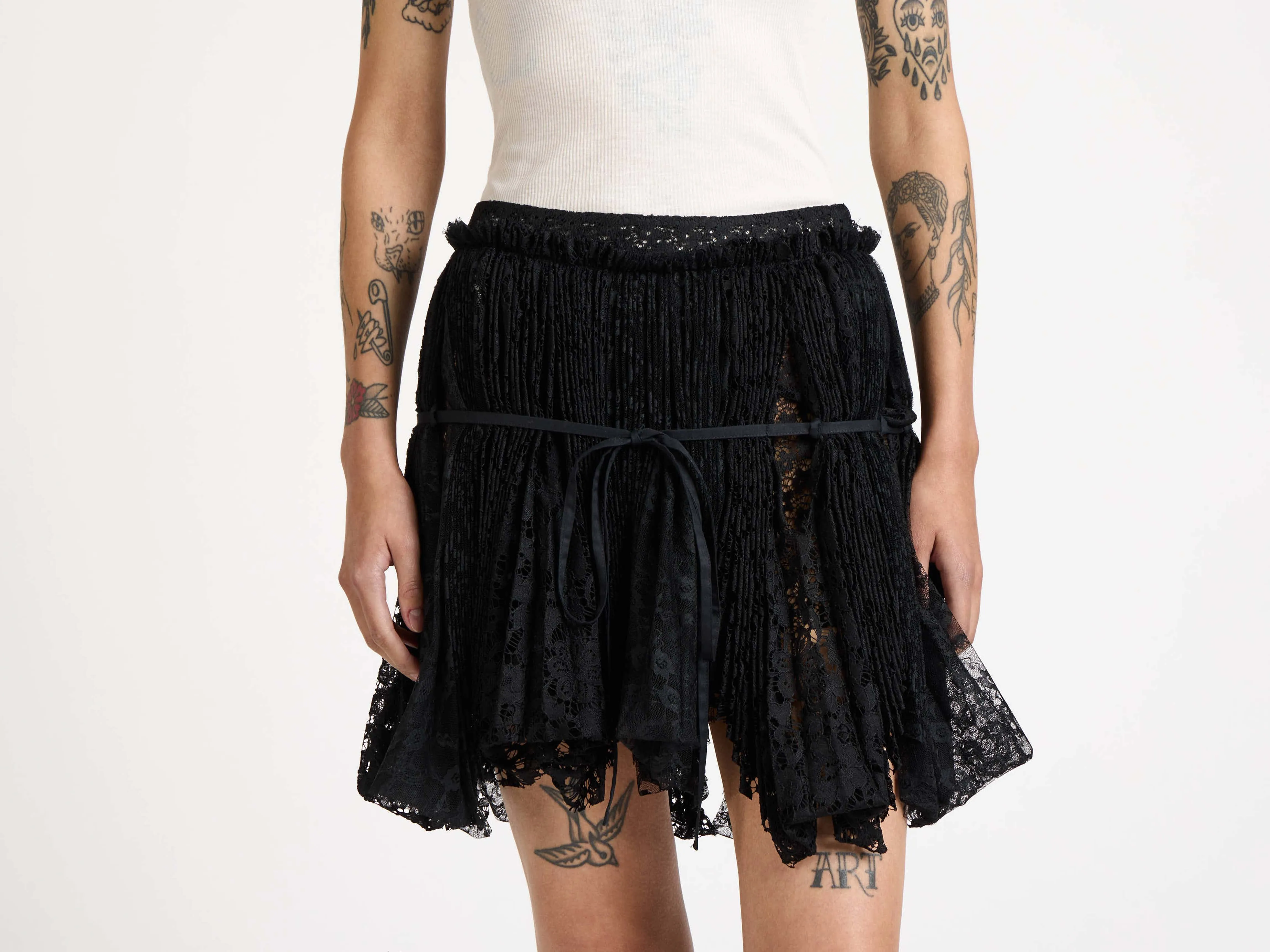 WOMENS MINI CURTAIN SKIRT IN BLACK sold by J.W. Anderson product image thumbnail 3