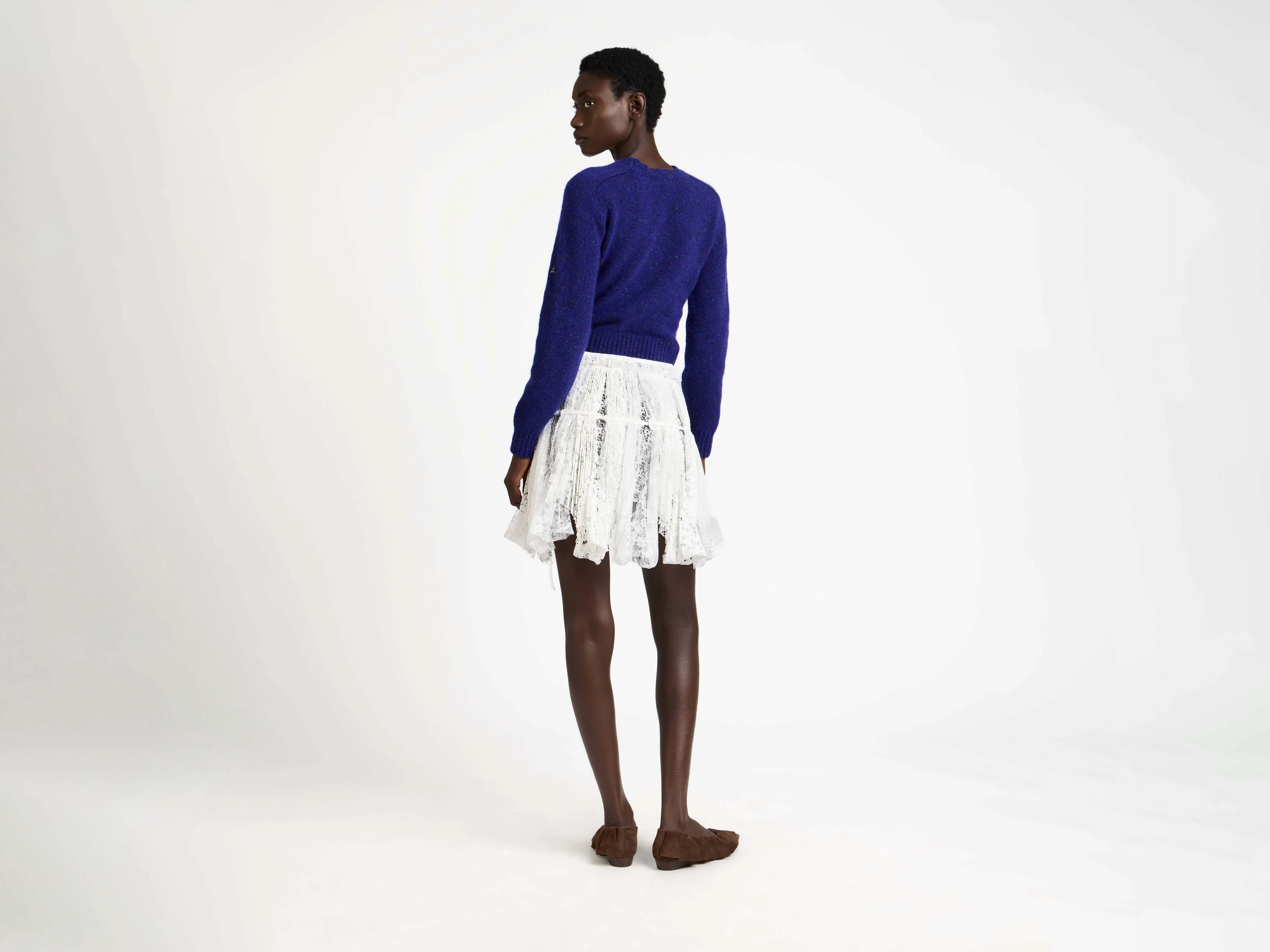 WOMENS MINI CURTAIN SKIRT IN WHITE sold by J.W. Anderson product image thumbnail 5