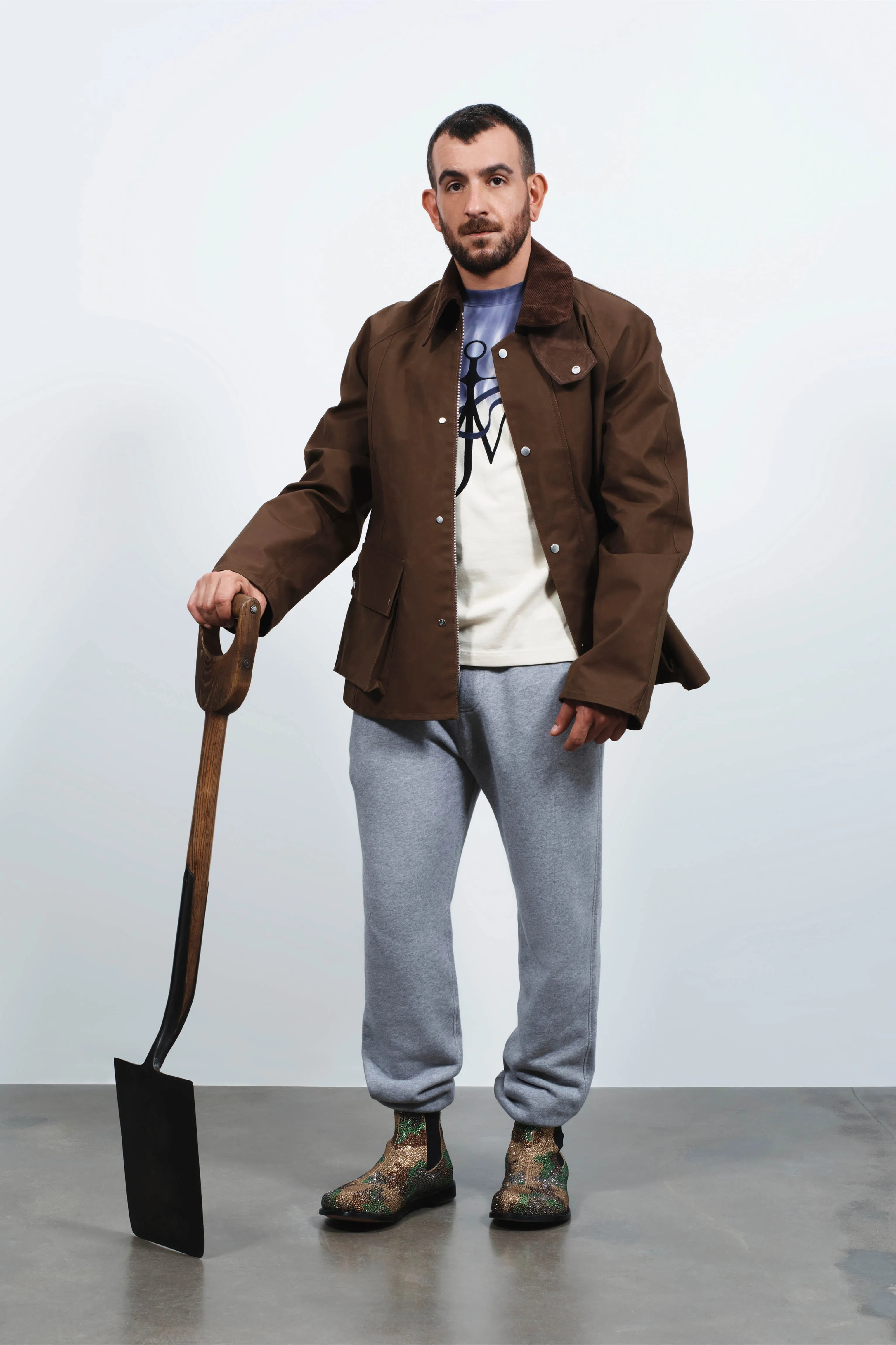 MENS RAGLAN SLEEVE OUTDOOR JACKET IN DARK OLIVE sold by J.W. Anderson product image thumbnail 2
