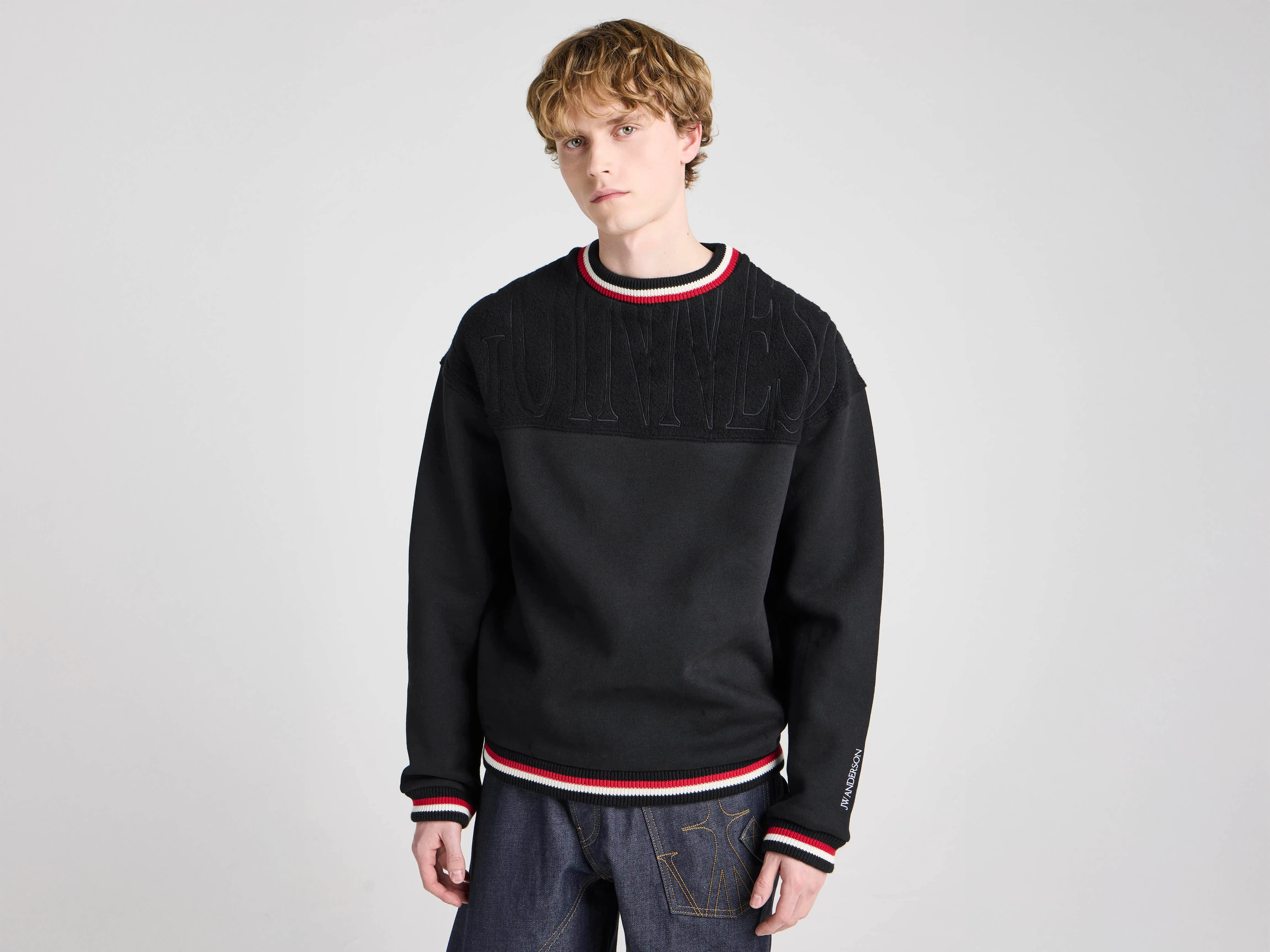 Unisex JW ANDERSON X GUINNESS CREWNECK SWEATSHIRT IN BLACK sold by J.W. Anderson