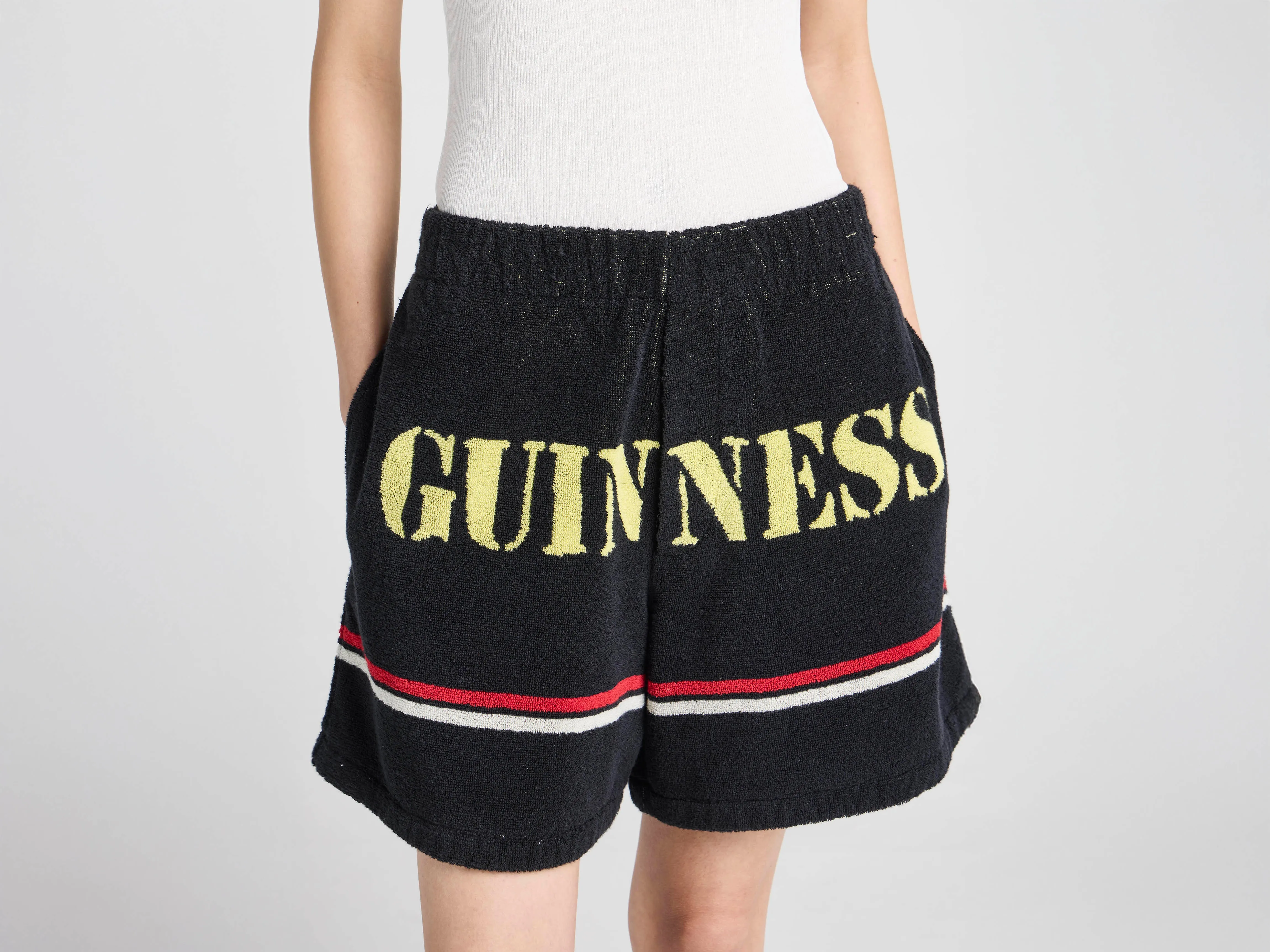 Unisex JW ANDERSON X GUINNESS TOWELLING SHORTS IN BLACK sold by J.W. Anderson product image thumbnail 4