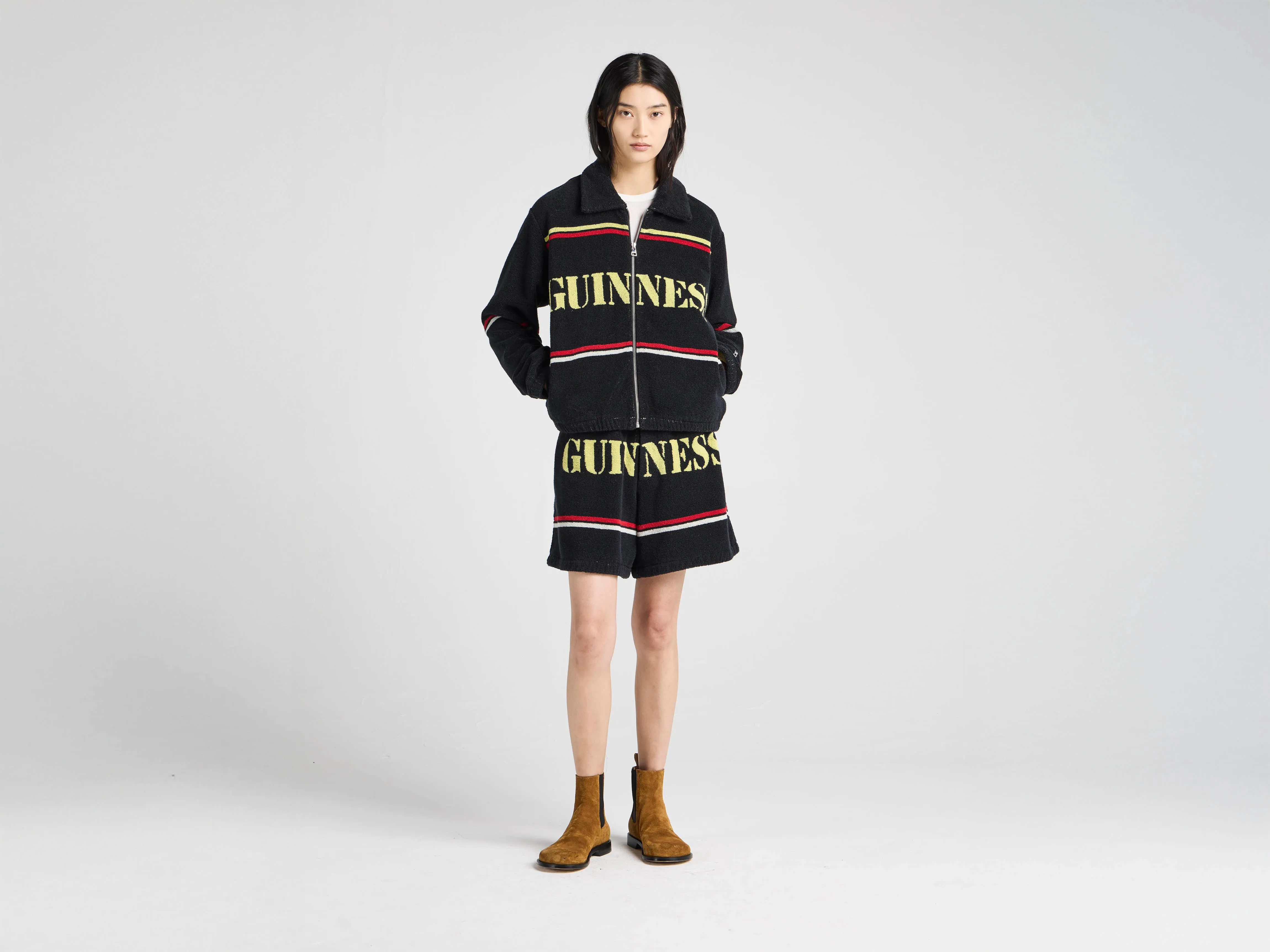 Unisex JW ANDERSON X GUINNESS TOWELLING SHORTS IN BLACK sold by J.W. Anderson product image thumbnail 5