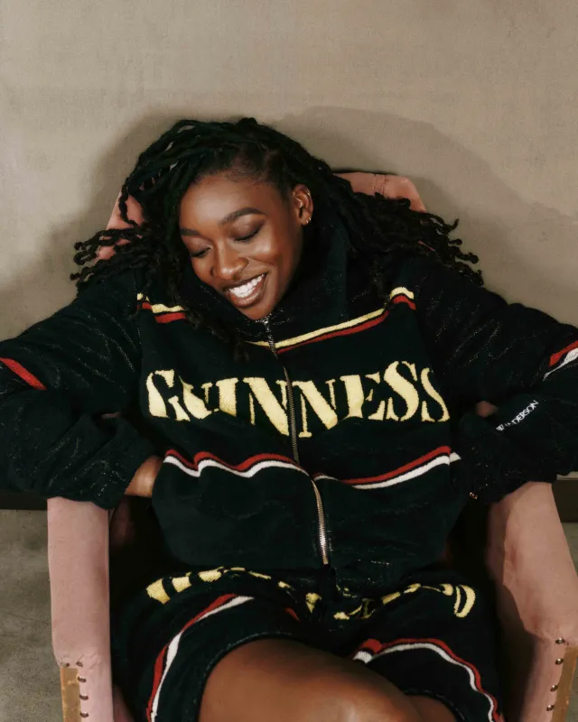 Unisex JW ANDERSON X GUINNESS TOWELLING JACKET IN BLACK made by J.W. Anderson