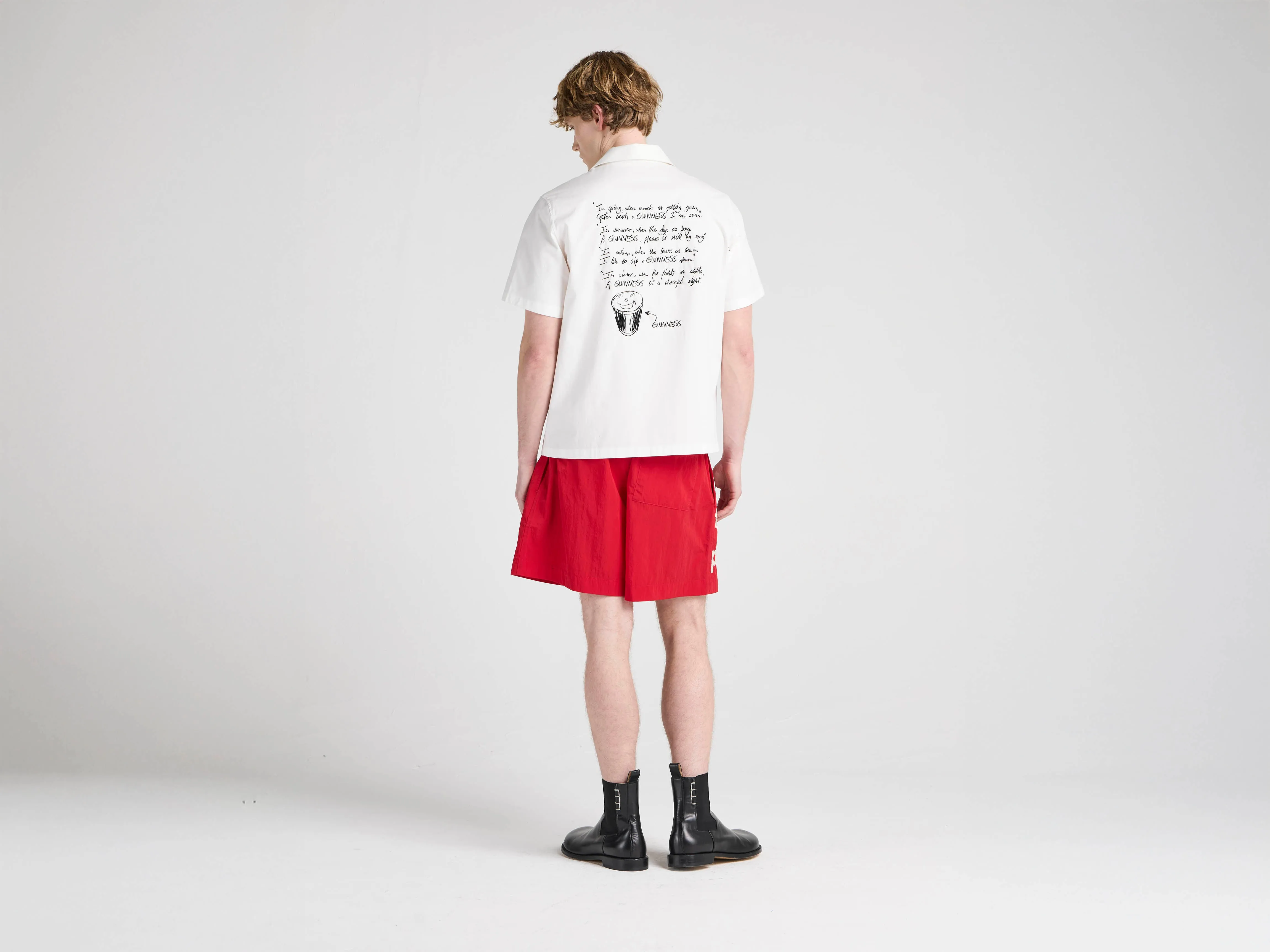 Unisex JW ANDERSON X GUINNESS SLOGAN TRACK SHORTS IN RED sold by J.W. Anderson product image thumbnail 3