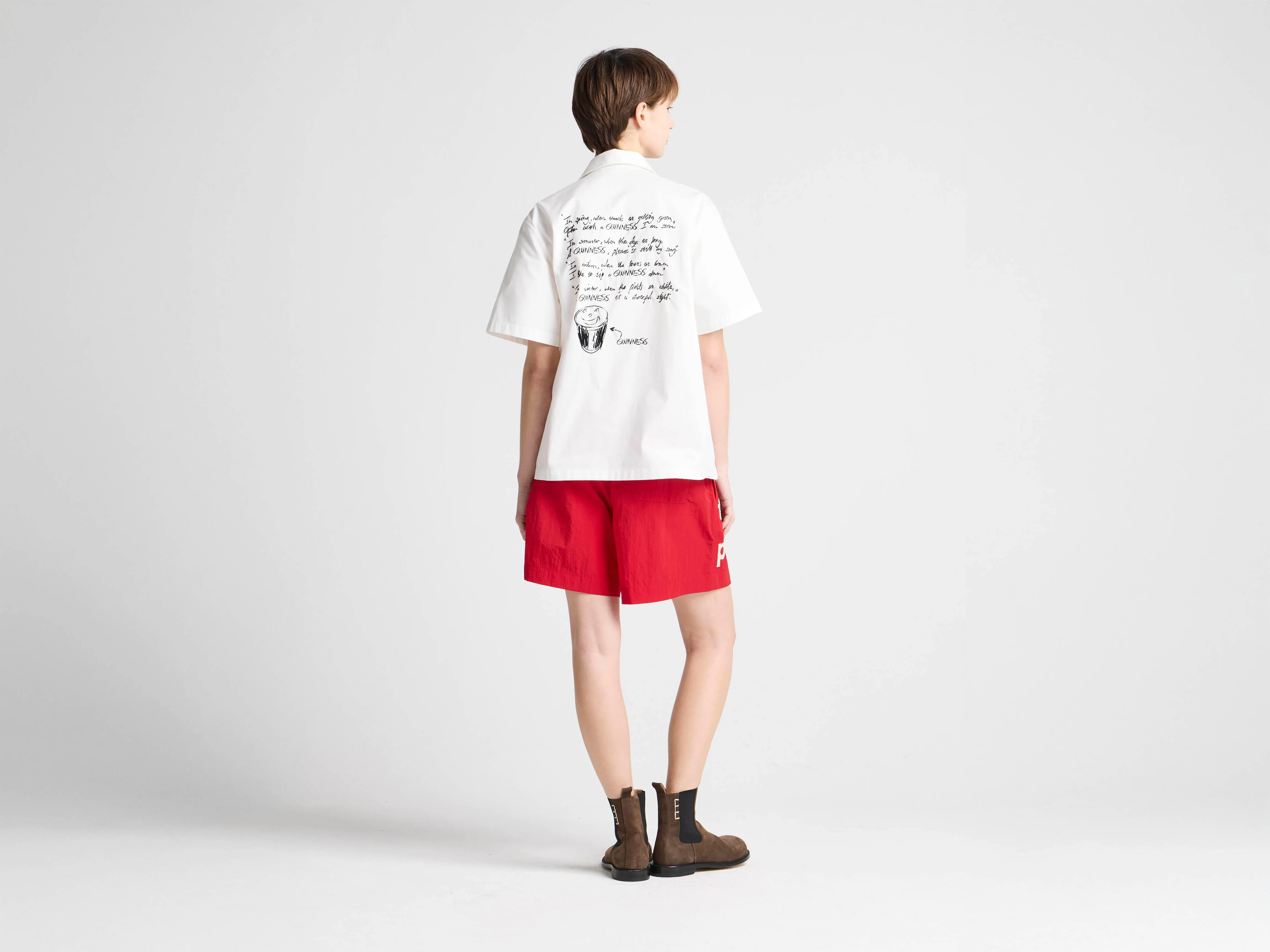 Unisex JW ANDERSON X GUINNESS SLOGAN TRACK SHORTS IN RED sold by J.W. Anderson product image thumbnail 4