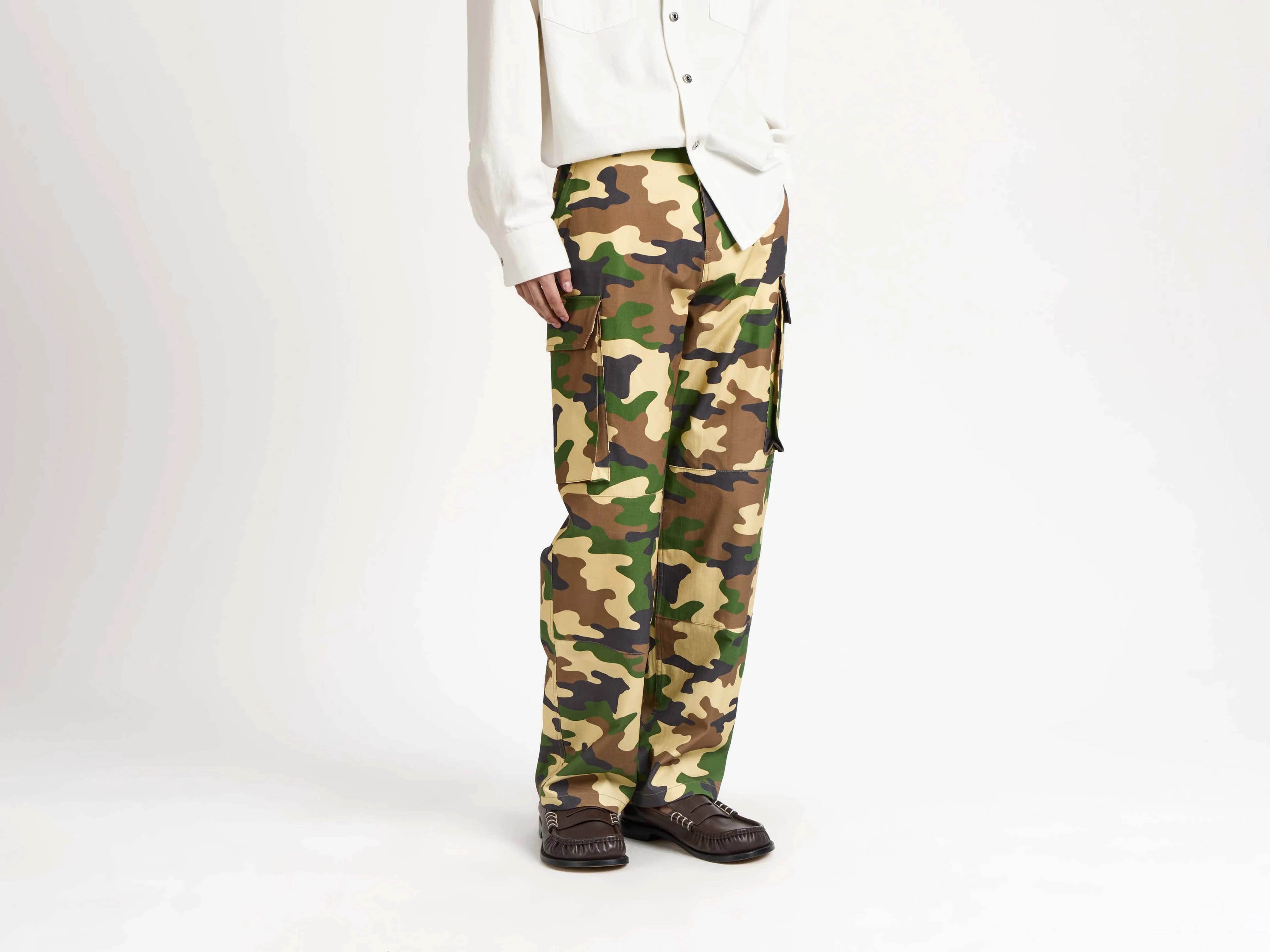MENS CARGO TROUSERS IN BROWN & GREEN sold by J.W. Anderson