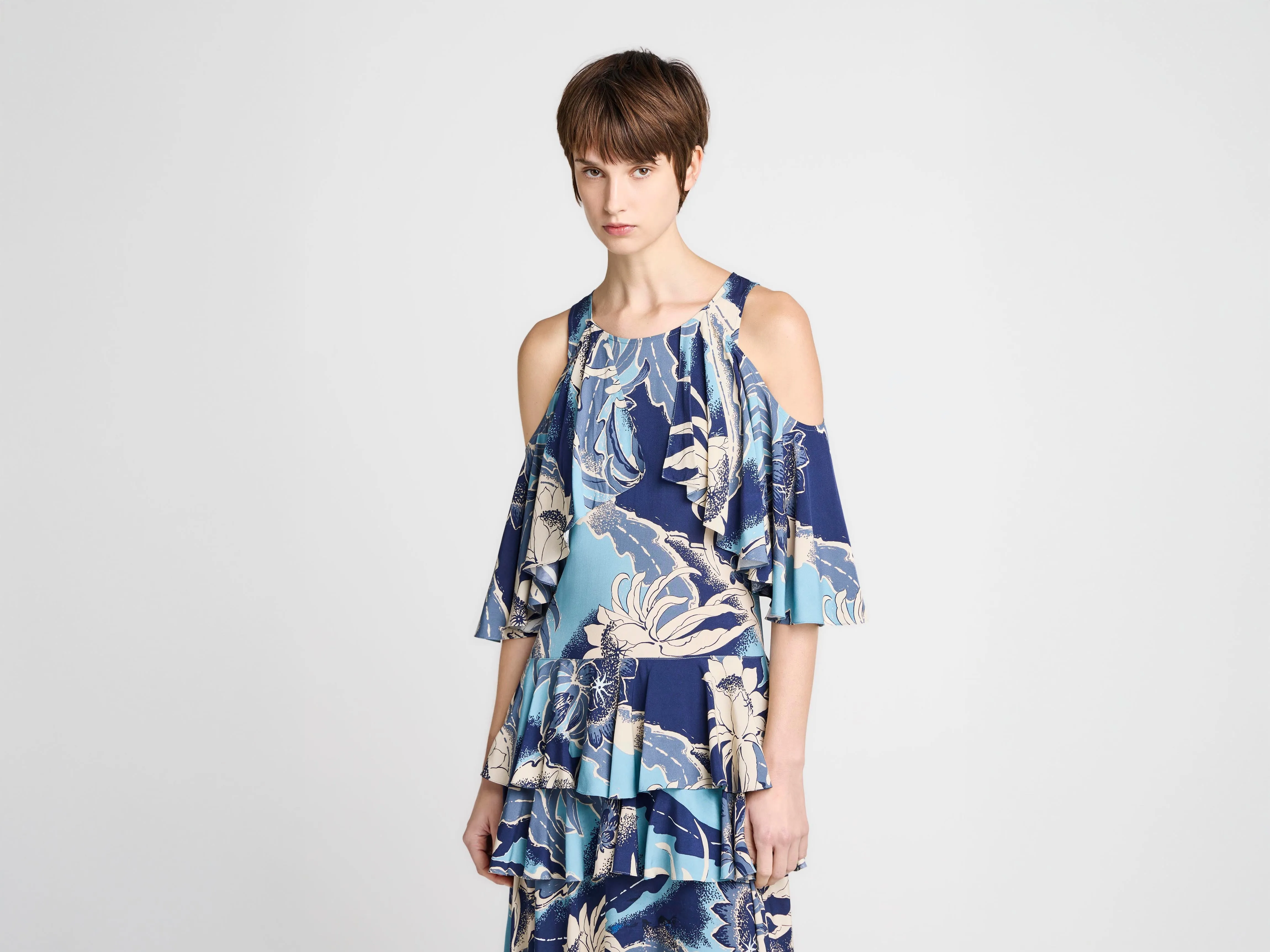 WOMENS RUFFLE DRESS IN SAPPHIRE BLUE sold by J.W. Anderson product image thumbnail 3