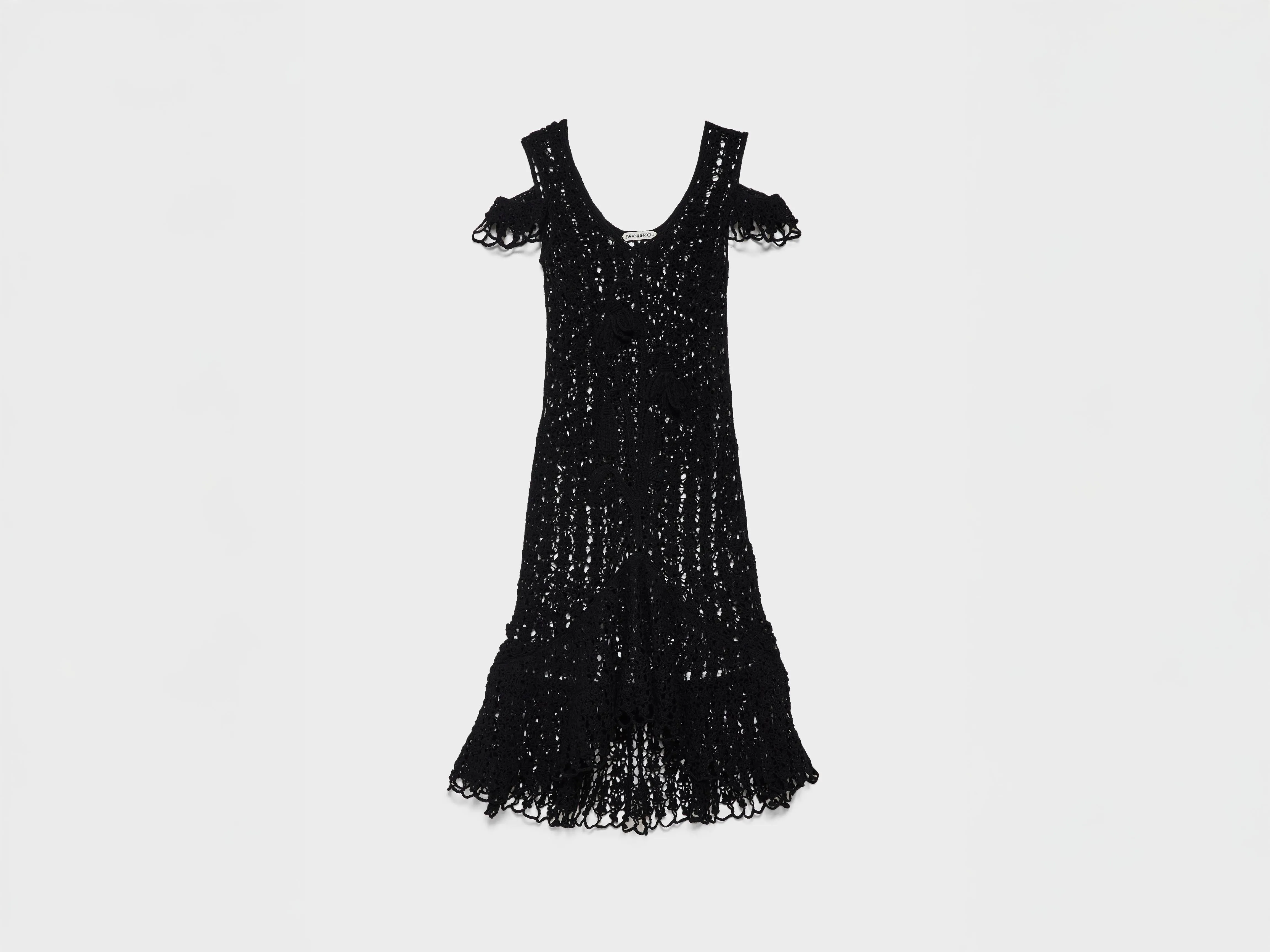 WOMENS SNOWDROP DETAIL CROCHET DRESS IN BLACK sold by J.W. Anderson product image thumbnail 5