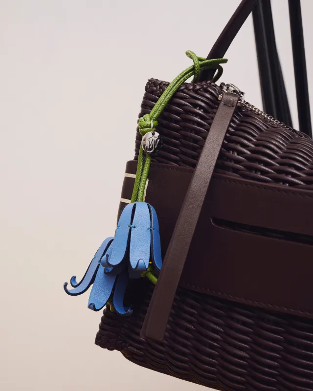 LEATHER BLUEBELL CHARM IN BLUE & GREEN made by J.W. Anderson