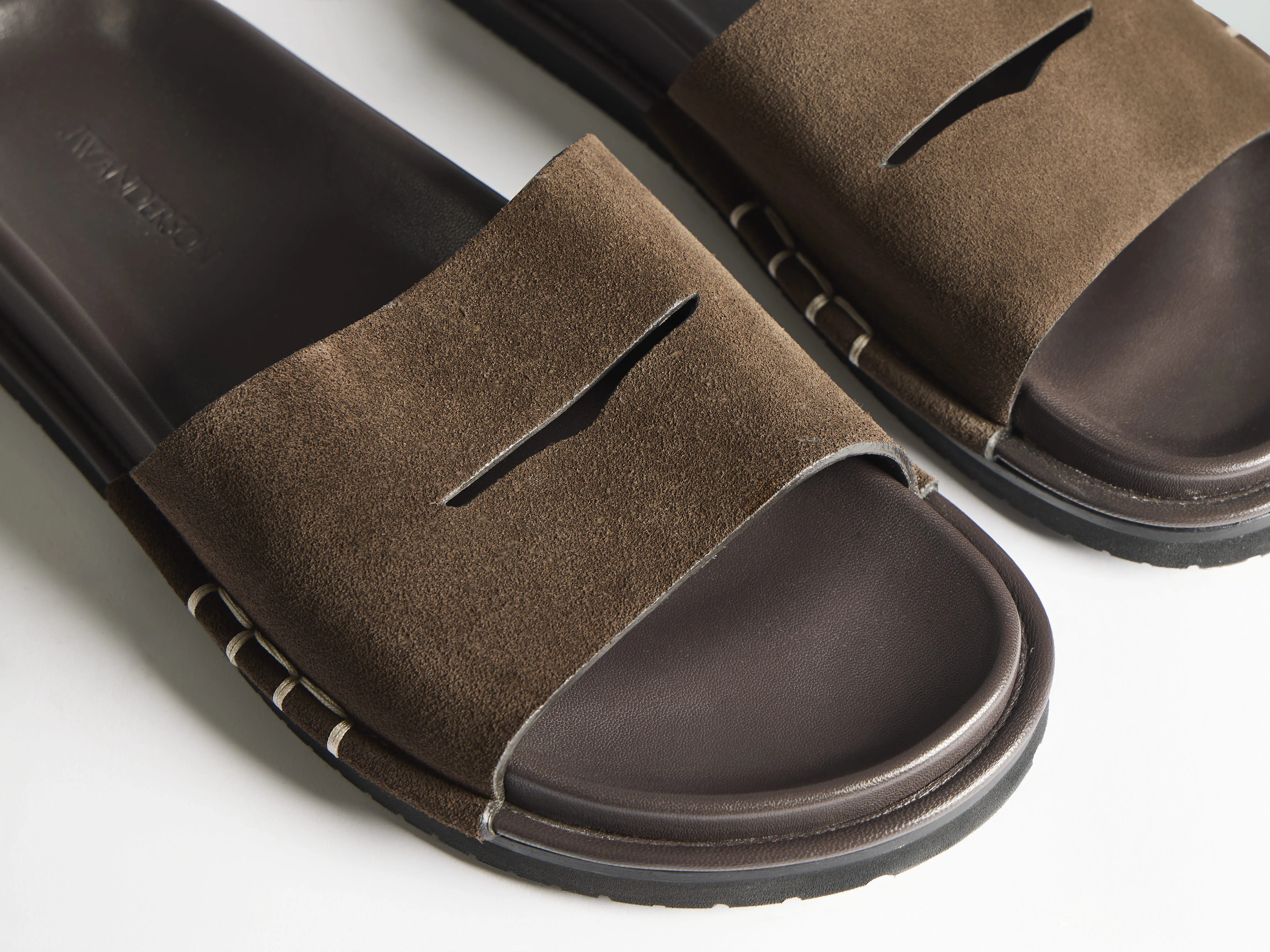 MENS FUSSBETT LOAFER SUEDE SLIDES IN BROWN sold by J.W. Anderson product image thumbnail 4
