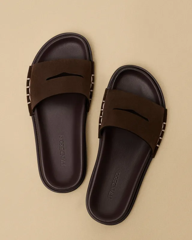 WOMENS FUSSBETT LOAFER SUEDE SLIDES IN BROWN made by J.W. Anderson