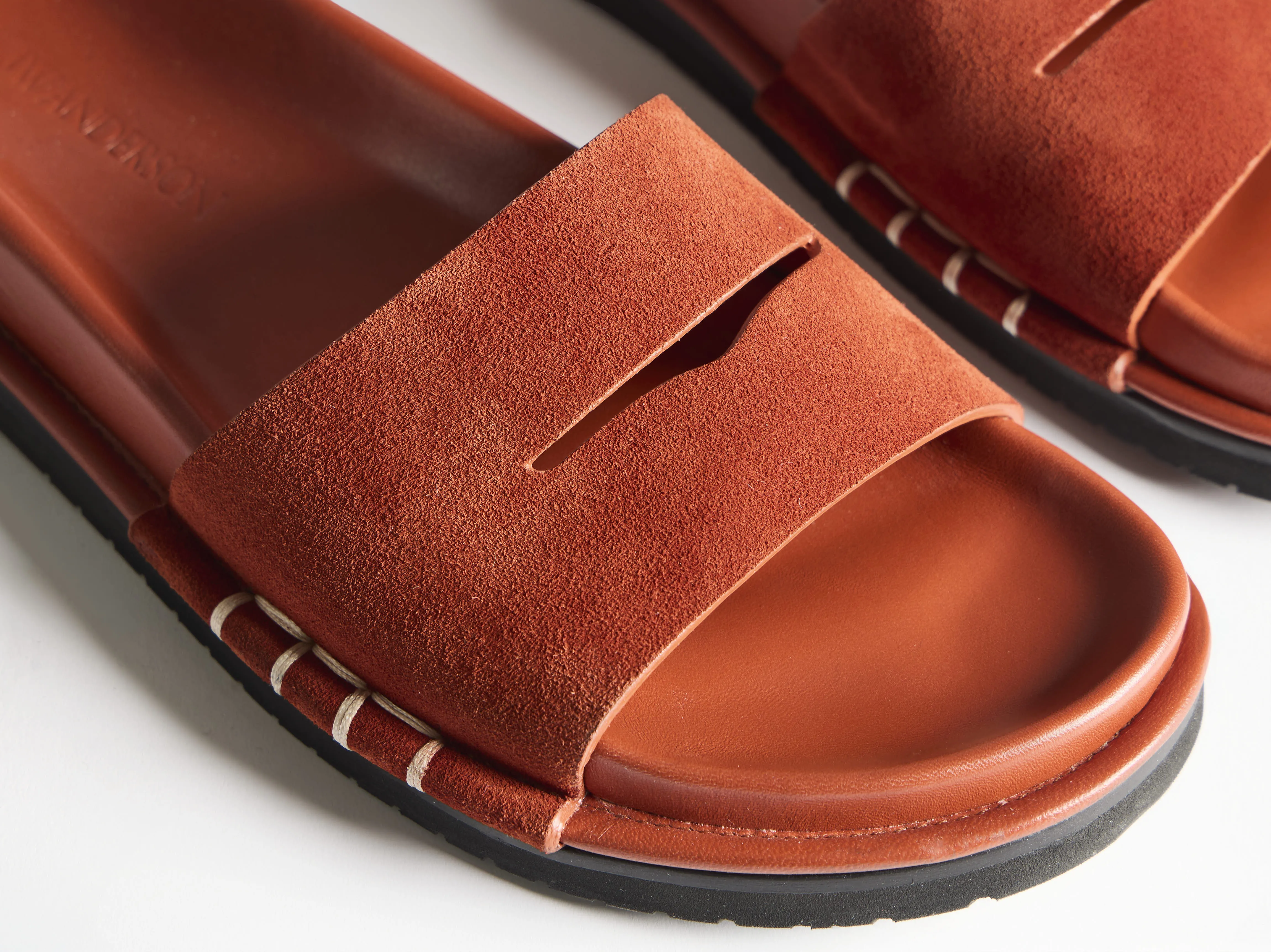 WOMENS FUSSBETT LOAFER SUEDE SLIDES IN RUST sold by J.W. Anderson product image thumbnail 3