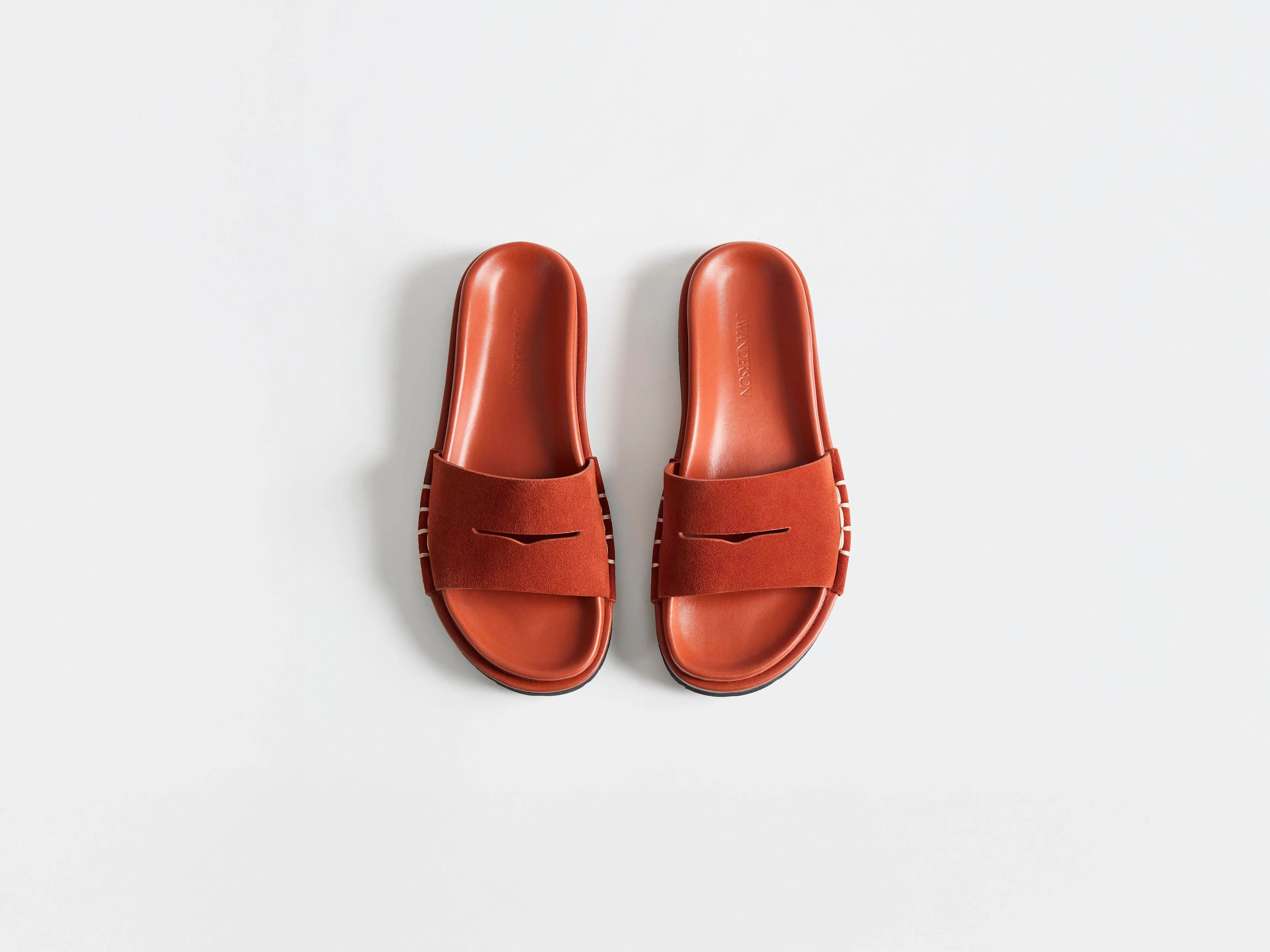 WOMENS FUSSBETT LOAFER SUEDE SLIDES IN RUST sold by J.W. Anderson