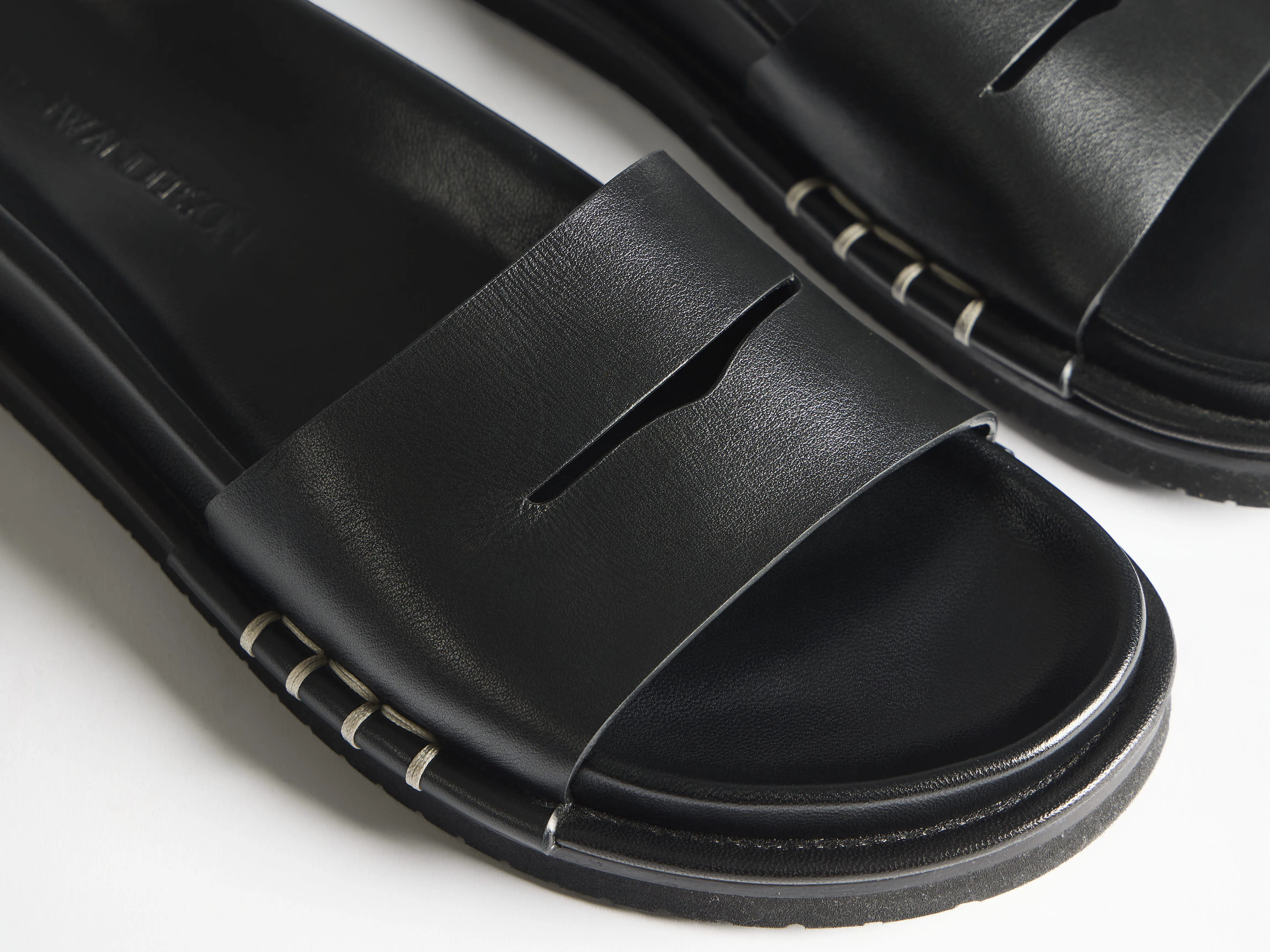 WOMENS FUSSBETT LOAFER LEATHER SLIDES IN BLACK sold by J.W. Anderson product image thumbnail 5