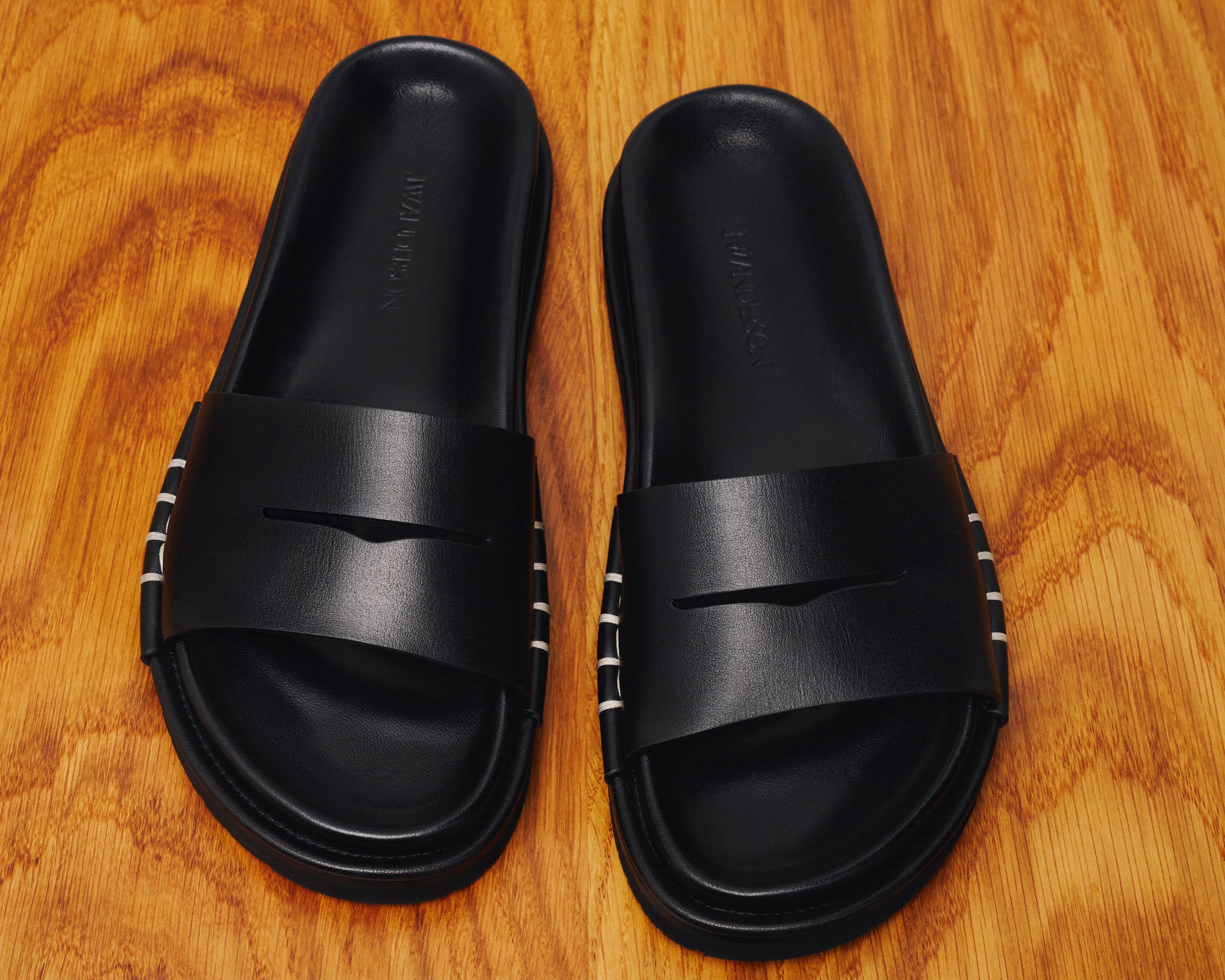 WOMENS FUSSBETT LOAFER LEATHER SLIDES IN BLACK sold by J.W. Anderson product image thumbnail 3