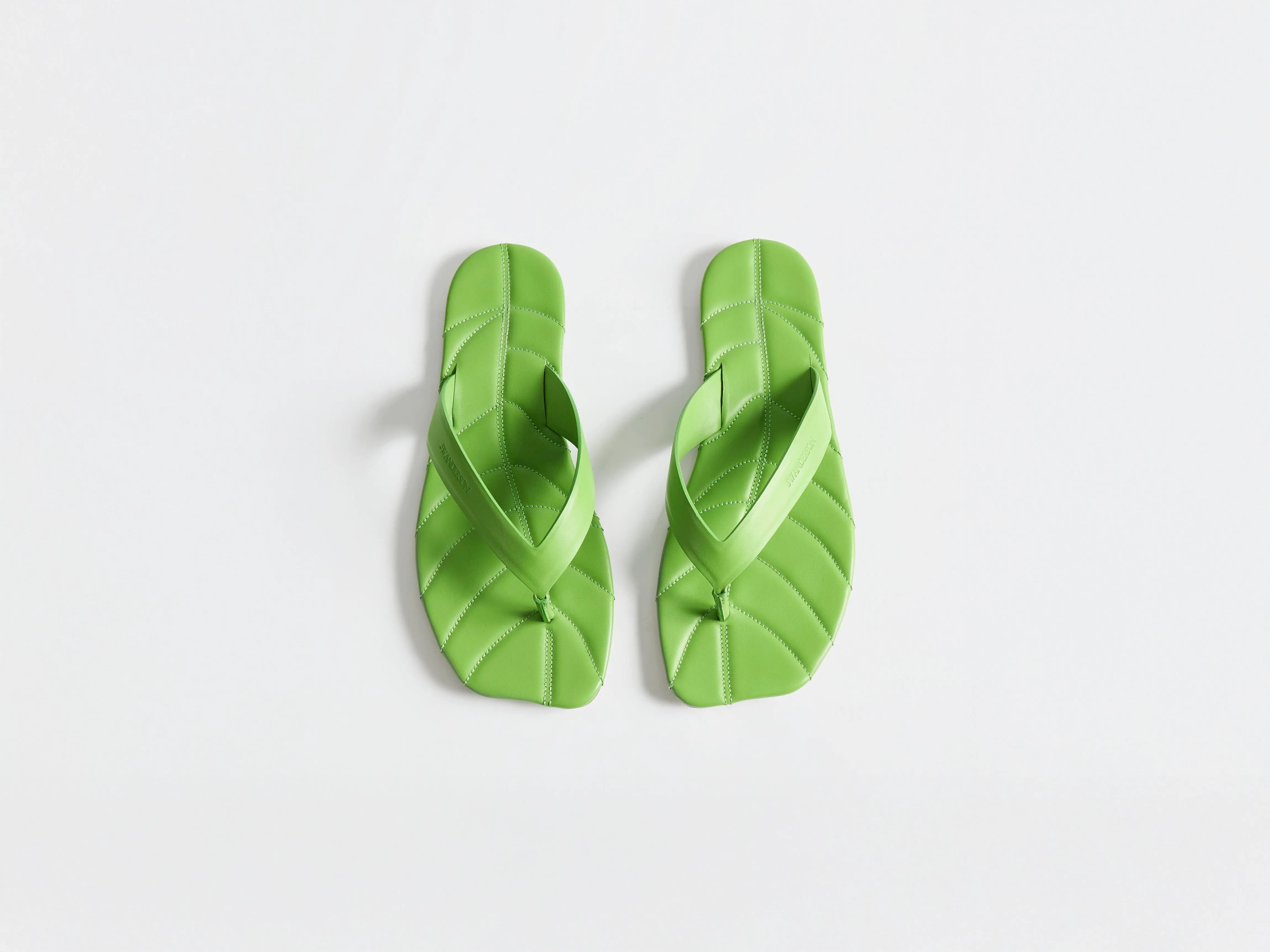 WOMENS LEATHER LEAF SLIDES IN LIME sold by J.W. Anderson product image thumbnail 2