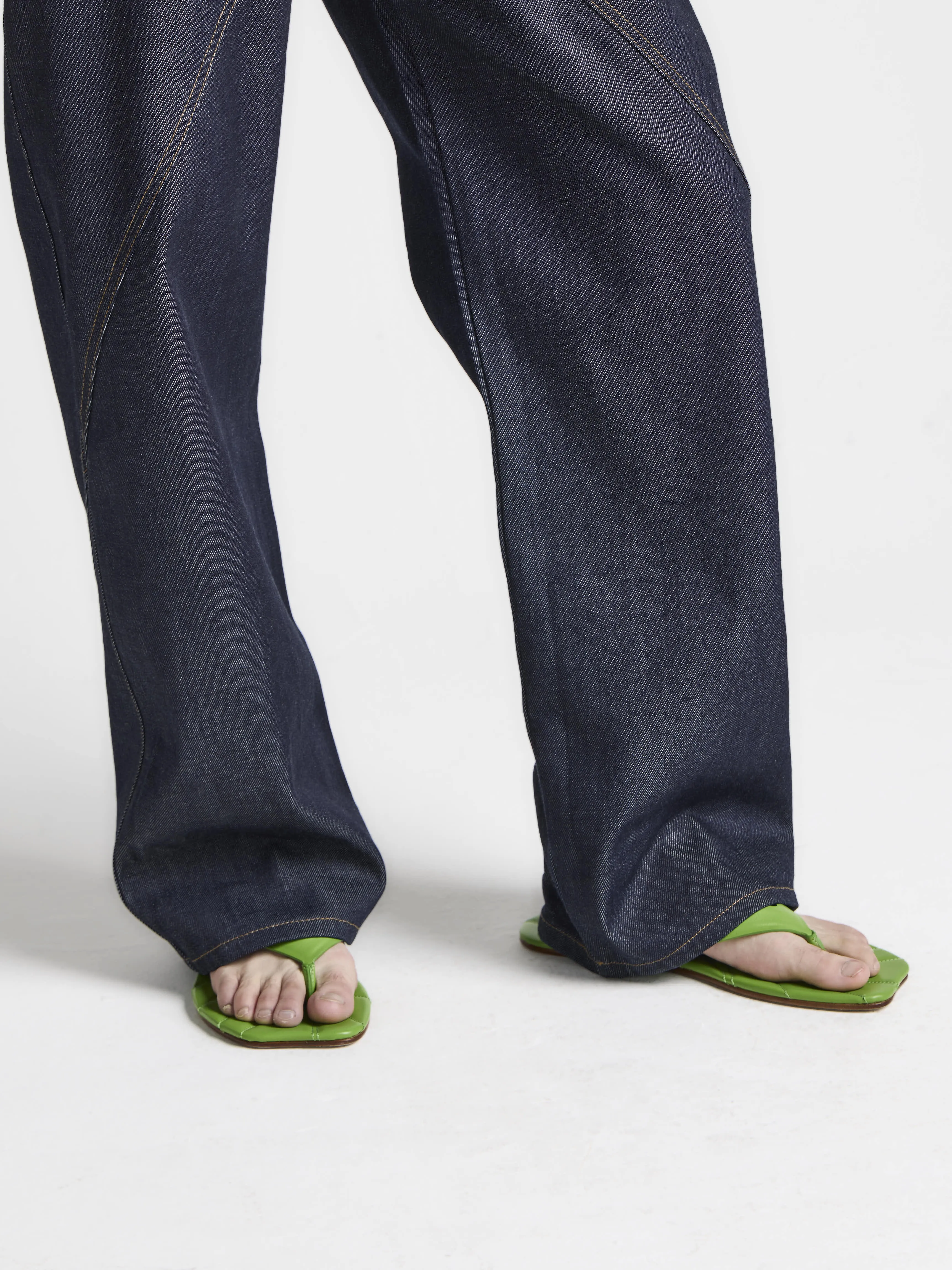 WOMENS LEATHER LEAF SLIDES IN LIME sold by J.W. Anderson product image thumbnail 5