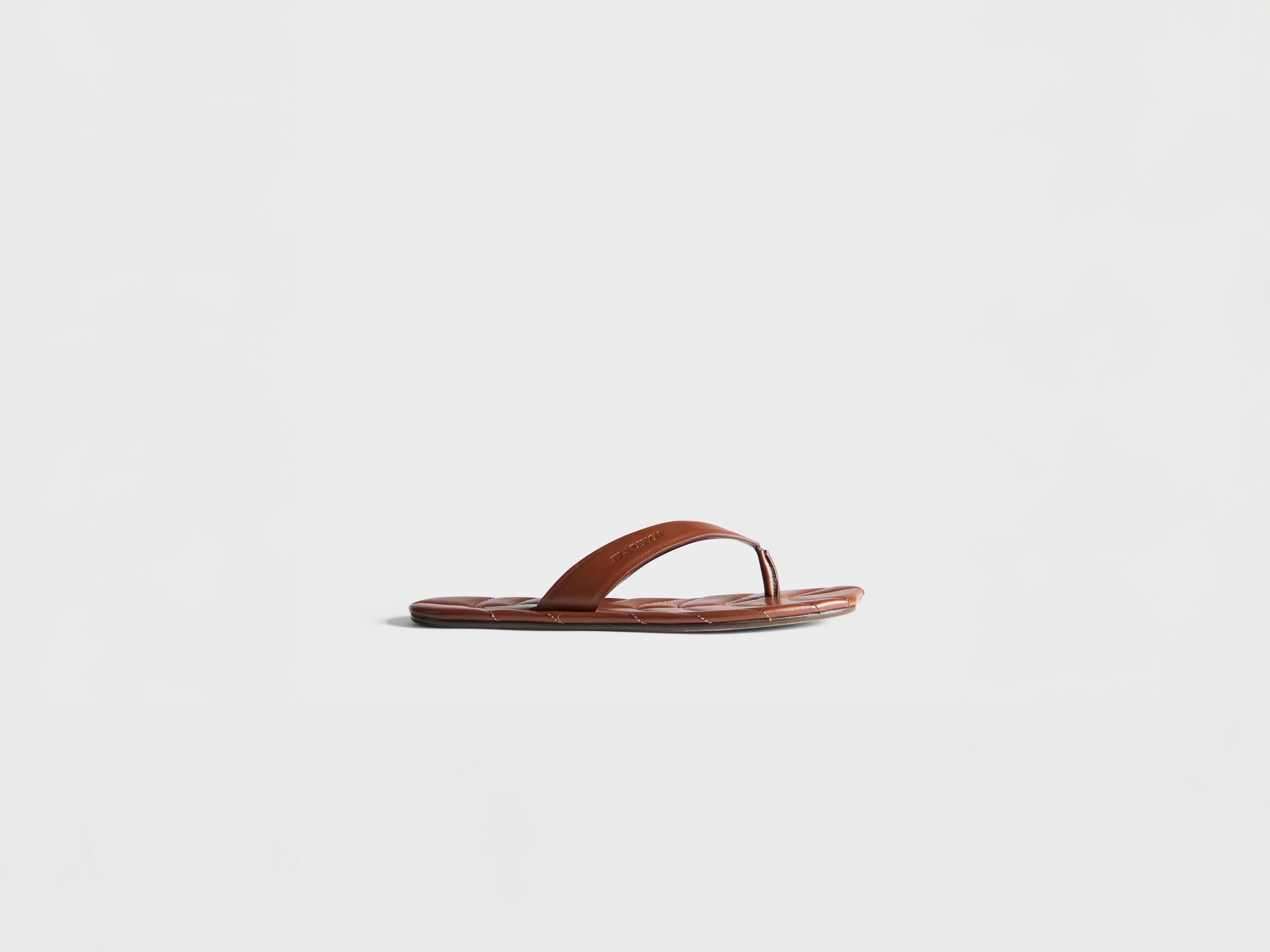 WOMENS LEATHER LEAF SLIDES IN BROWN sold by J.W. Anderson product image thumbnail 5