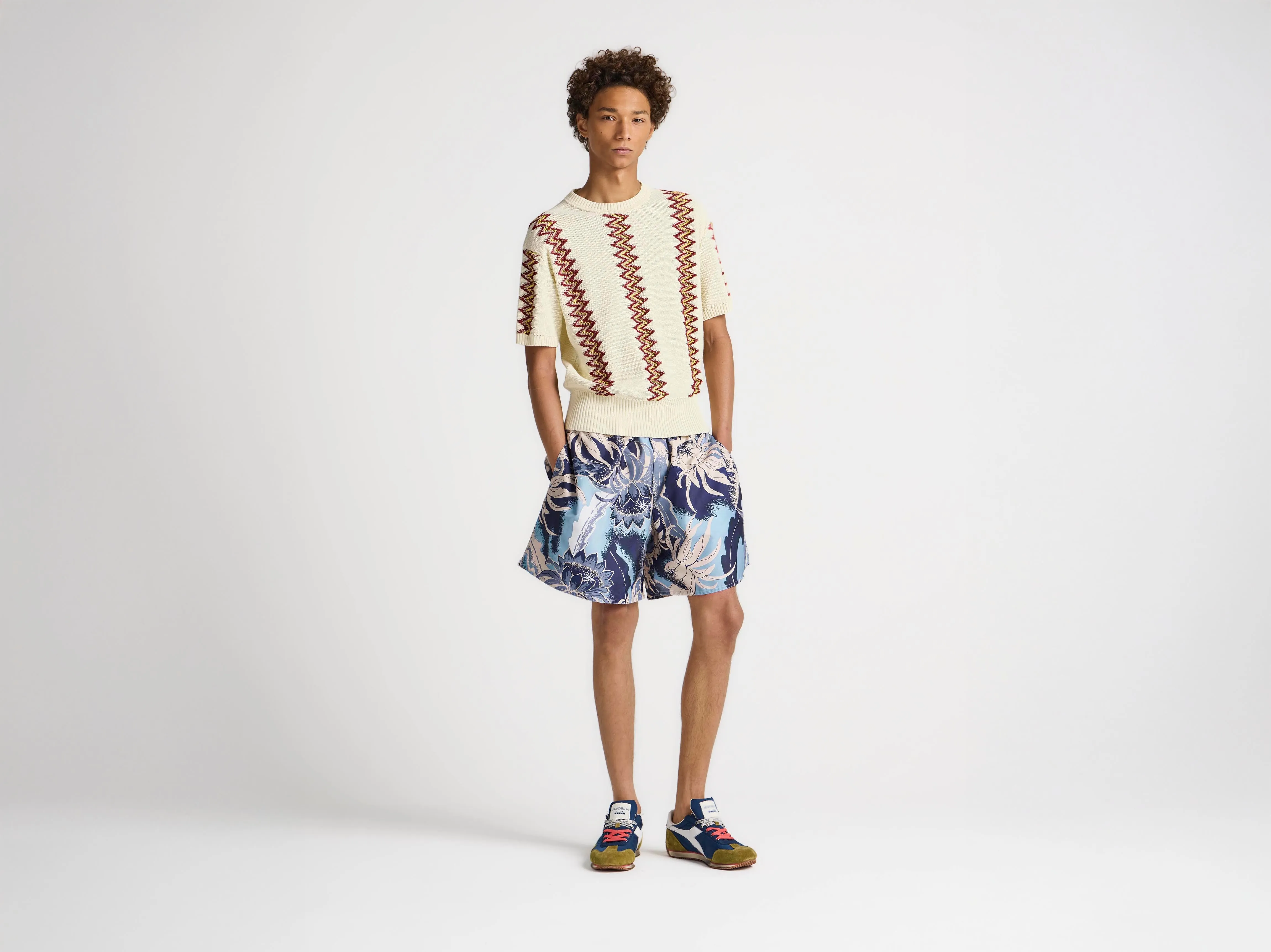 MENS HAWAIIAN PRINT SWIM SHORTS IN SAPPHIRE sold by J.W. Anderson product image thumbnail 2