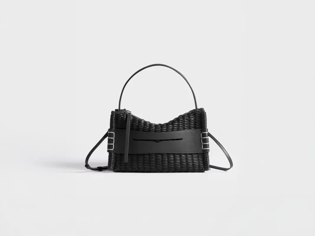 LOAFER BAG IN BLACK WOVEN LEATHER made by J.W. Anderson