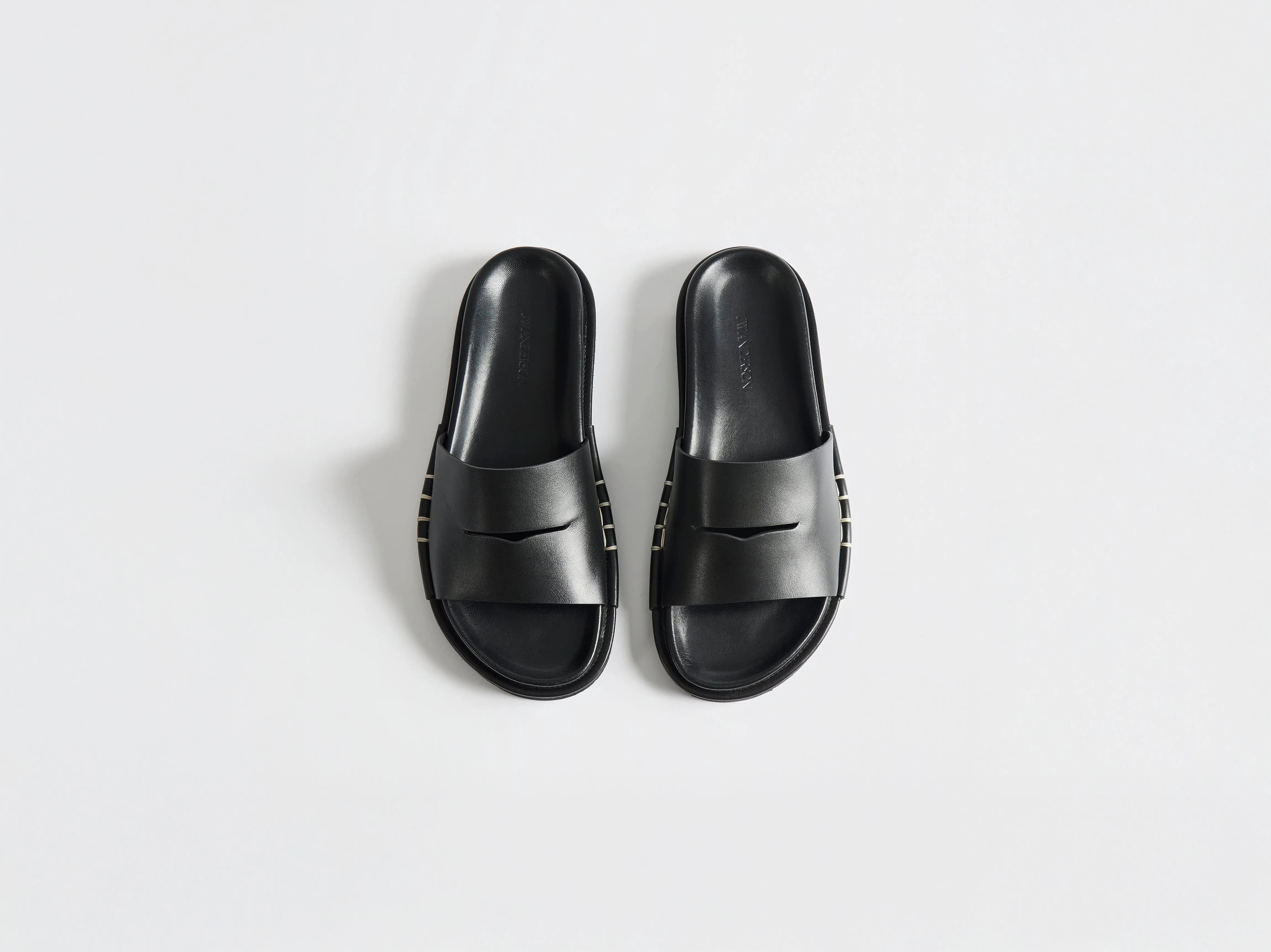 MENS FUSSBETT LOAFER LEATHER SLIDES IN BLACK sold by J.W. Anderson product image thumbnail 2