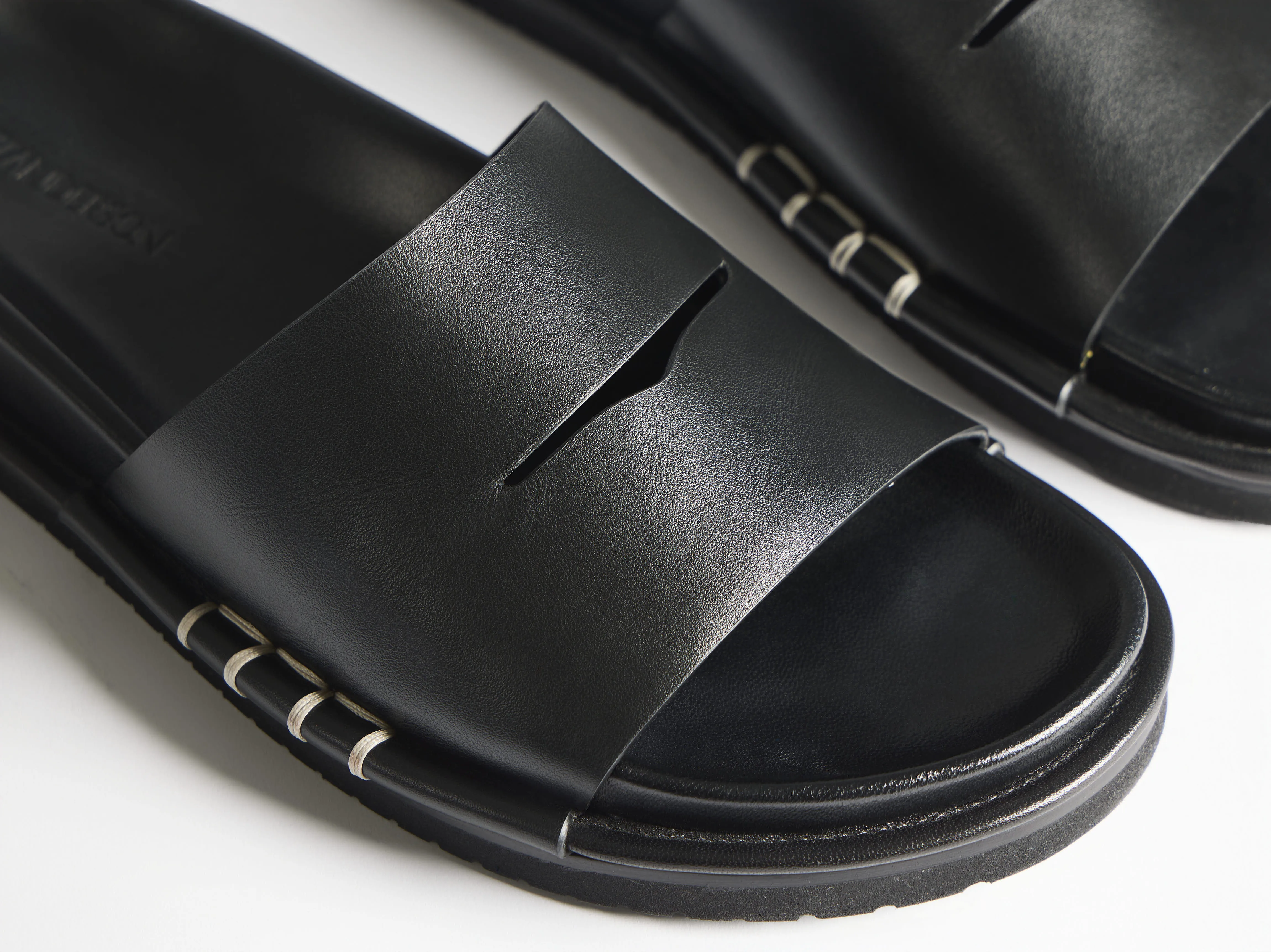 MENS FUSSBETT LOAFER LEATHER SLIDES IN BLACK sold by J.W. Anderson product image thumbnail 4
