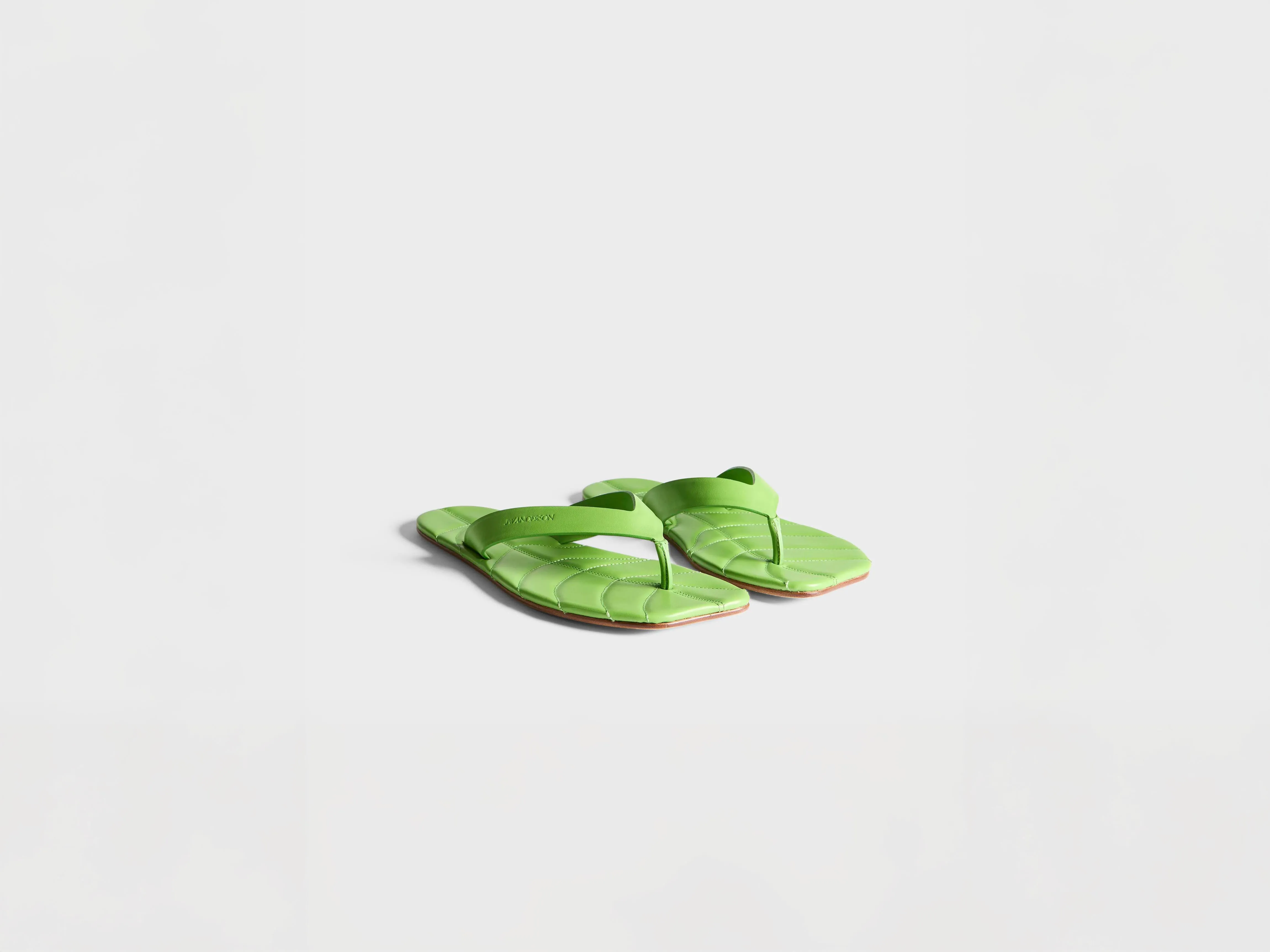 MENS LEATHER LEAF SLIDES IN LIME sold by J.W. Anderson product image thumbnail 3