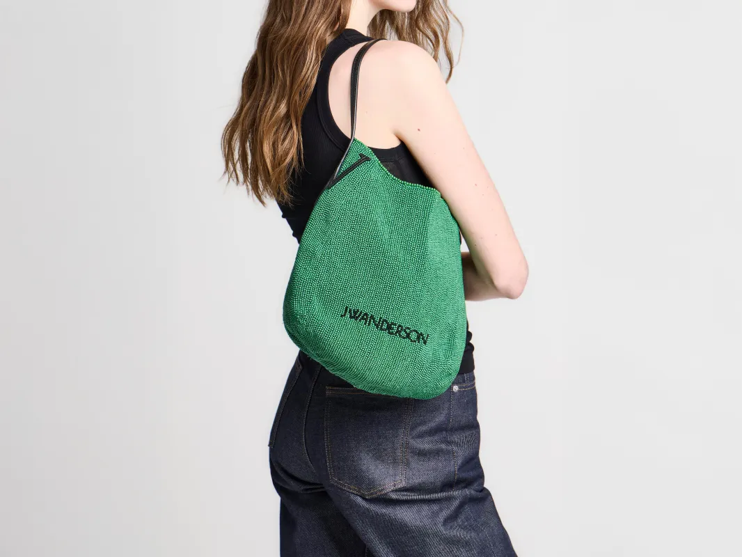 SMALL BEADED BULB BAG IN GREEN made by J.W. Anderson